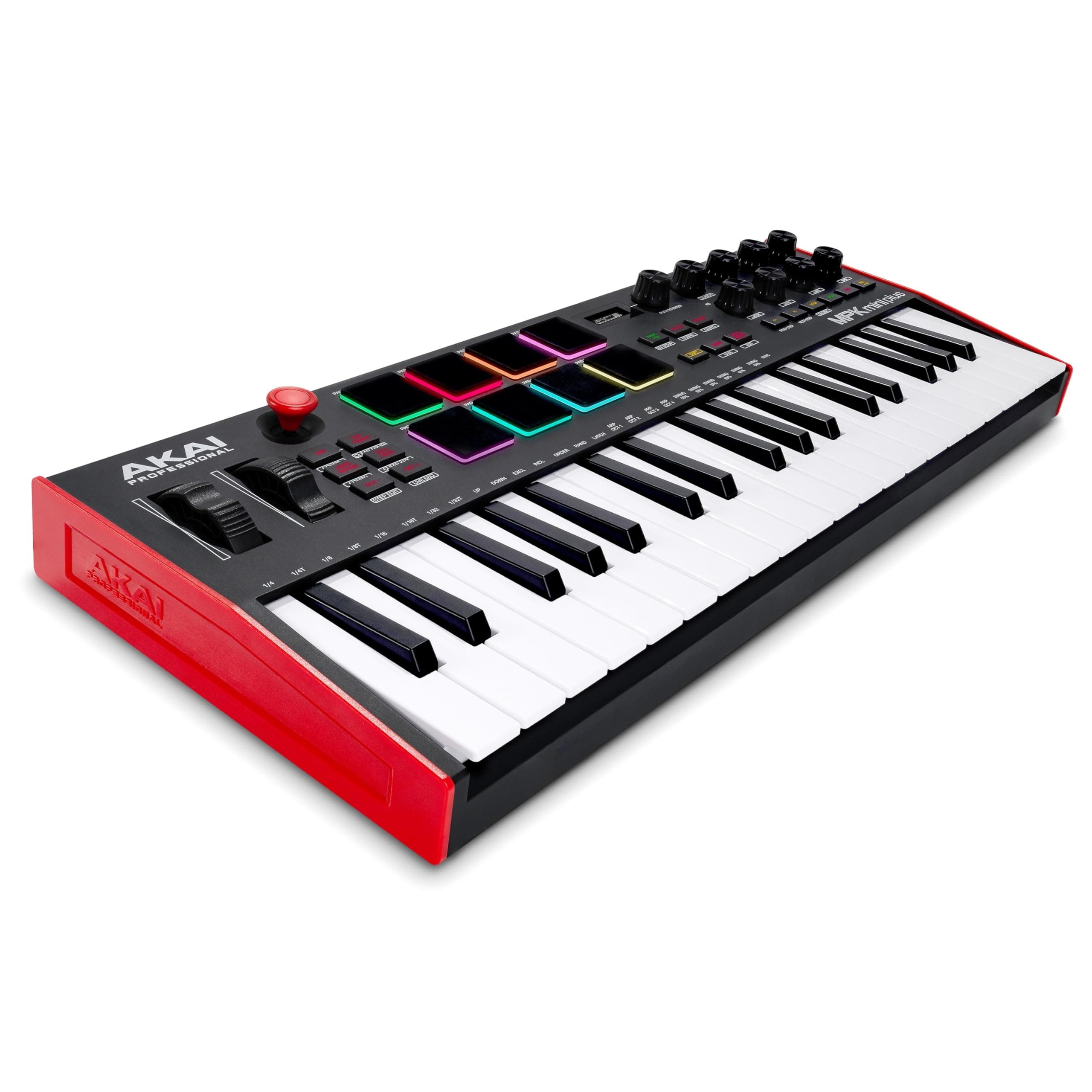 Akai Professional MPK Mini Plus - 37 Key USB MIDI Keyboard Controller for Mac and PC with 8 RGB MPC Pads, Rotary Knobs, and Music Production Software Black