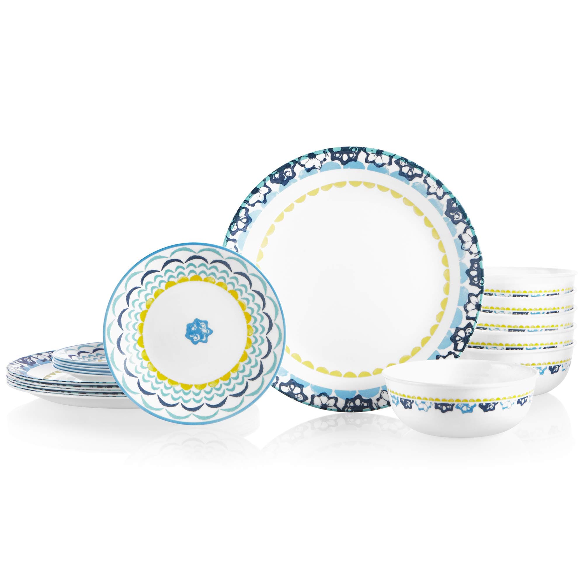 Corelle Chip Resistant Dinnerware Set, 18-Piece, Boho Daydream