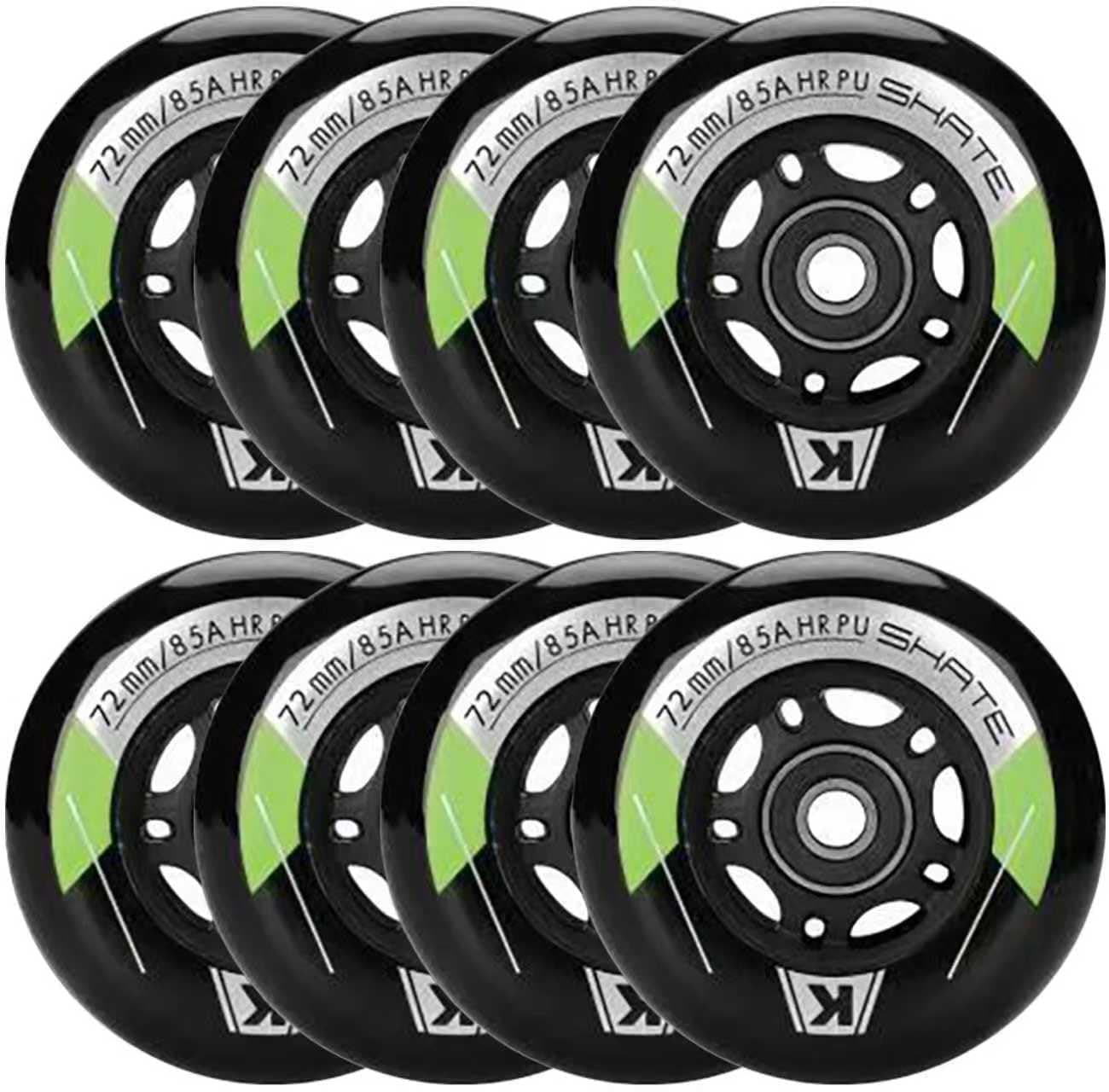 8 Pack Inline Skate Wheels 72mm 76mm 80mm Inline Replacement Wheels with ABEC9 Bearing for Roller blade Derby K2 Inline Skate- 85A Indoor Outdoor Inline Skate Wheels
