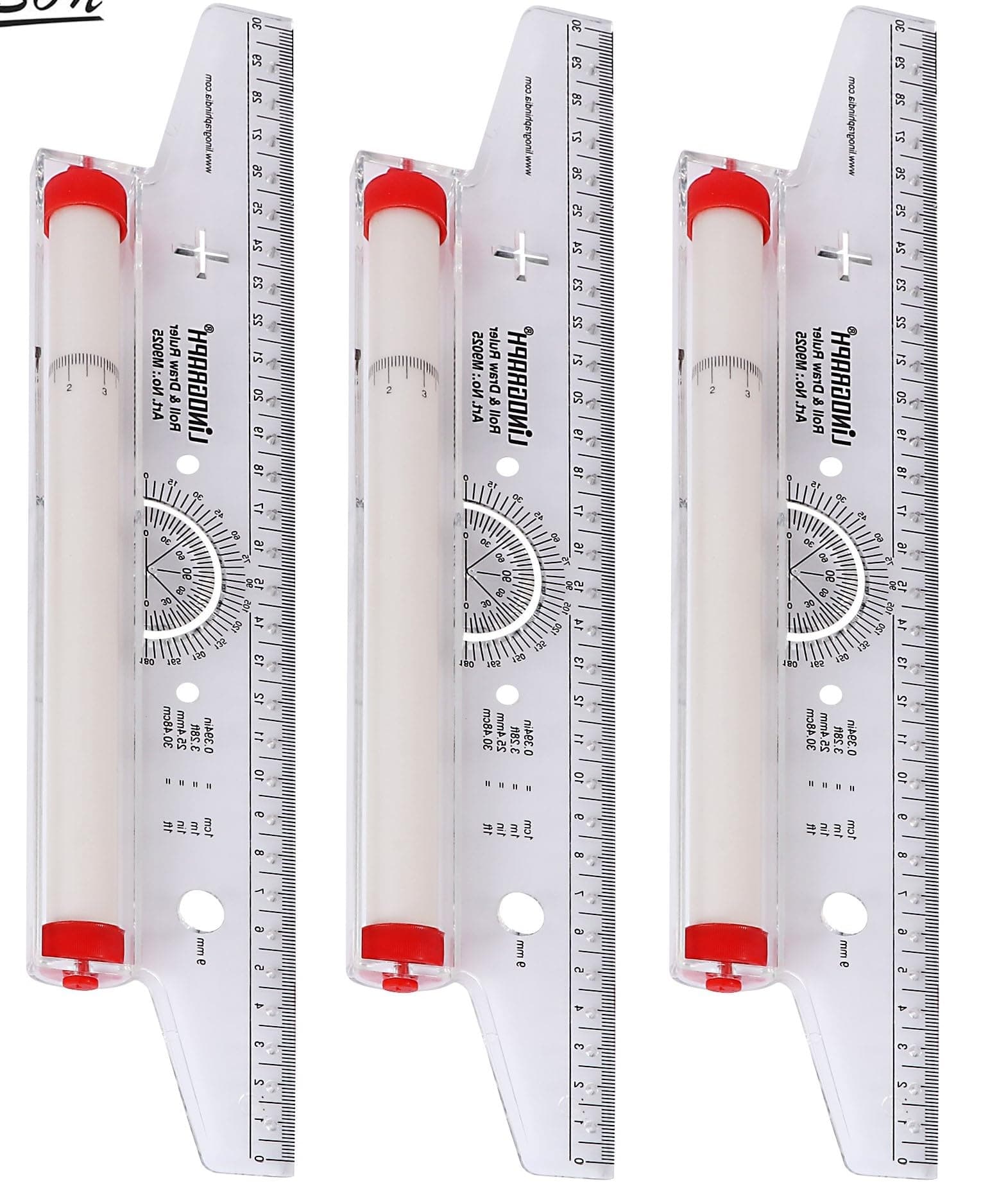 - Worison linograph Roll N Draw Ruler 30 CM, Plastic Drafting Scale Ruler for Architect, Engineering Students, Office Employee (Set of 3 Pc)