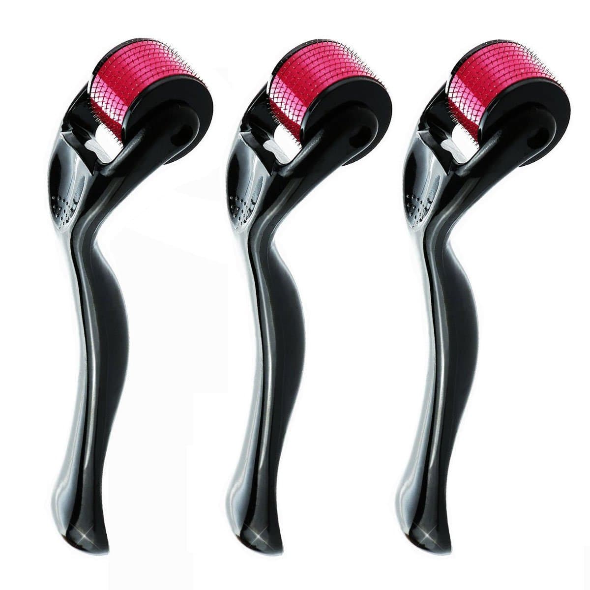 Derma Roller, New 540 Titanium Micro Needles - 3 Pack (0.25mm / 0.5mm / 1.0mm), FDA Approved Home Use Skin Care Facial Needle Roller and Beauty Massage Tools