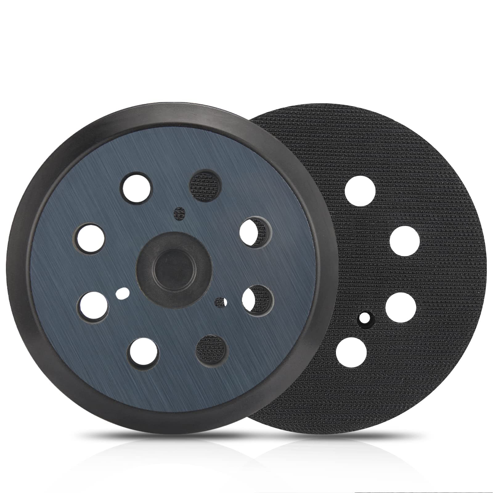 2 Pack 5" 8 Hole Hook & Loop Replacement Sander Pads Compatible with Makita Orbital Sander BO5010 BO5030K BO5031K BO5041K, Replacement Parts #743081-8/743051-7 (3 Screw Holes Sander Pads