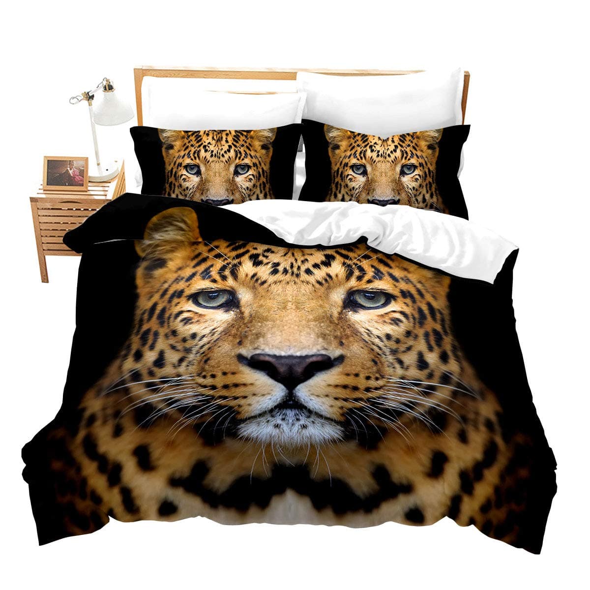 Erosebridal 3D Leopard Bedding Set Queen Cool Cheetah Pattern Decor Duvet Cover Kids Teens Boys Animal Series Bedspread Simple Natural Style Bedspread For Adult Women Leopard Printed Decor Duvet Cover