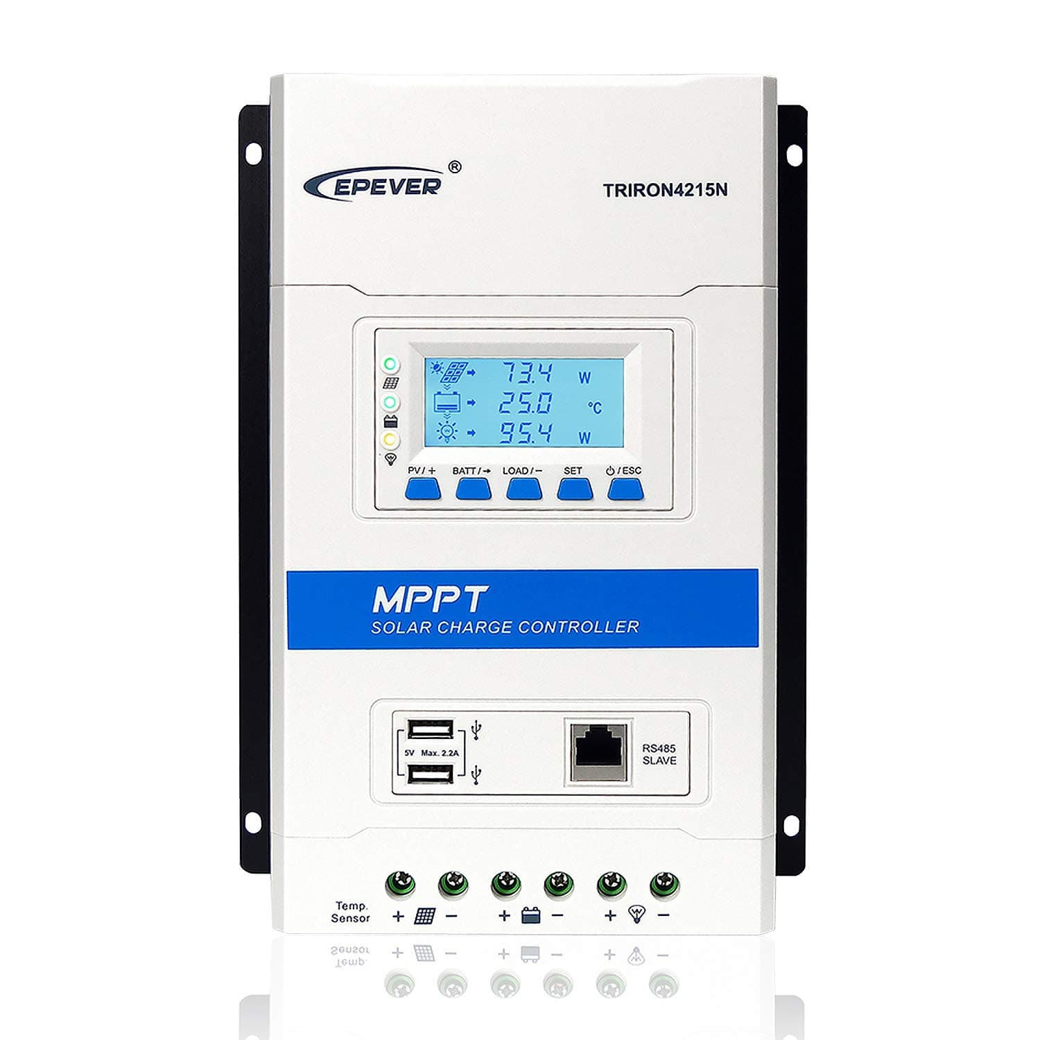 EPEVER MPPT Solar Charge Controller 40A 12V/24V Auto Solar Charge Regulator Max PV 150V Solar Panel 520W/12V;1040W/24V Charging for Sealed, AGM, Gel, Flooded and Lithium type