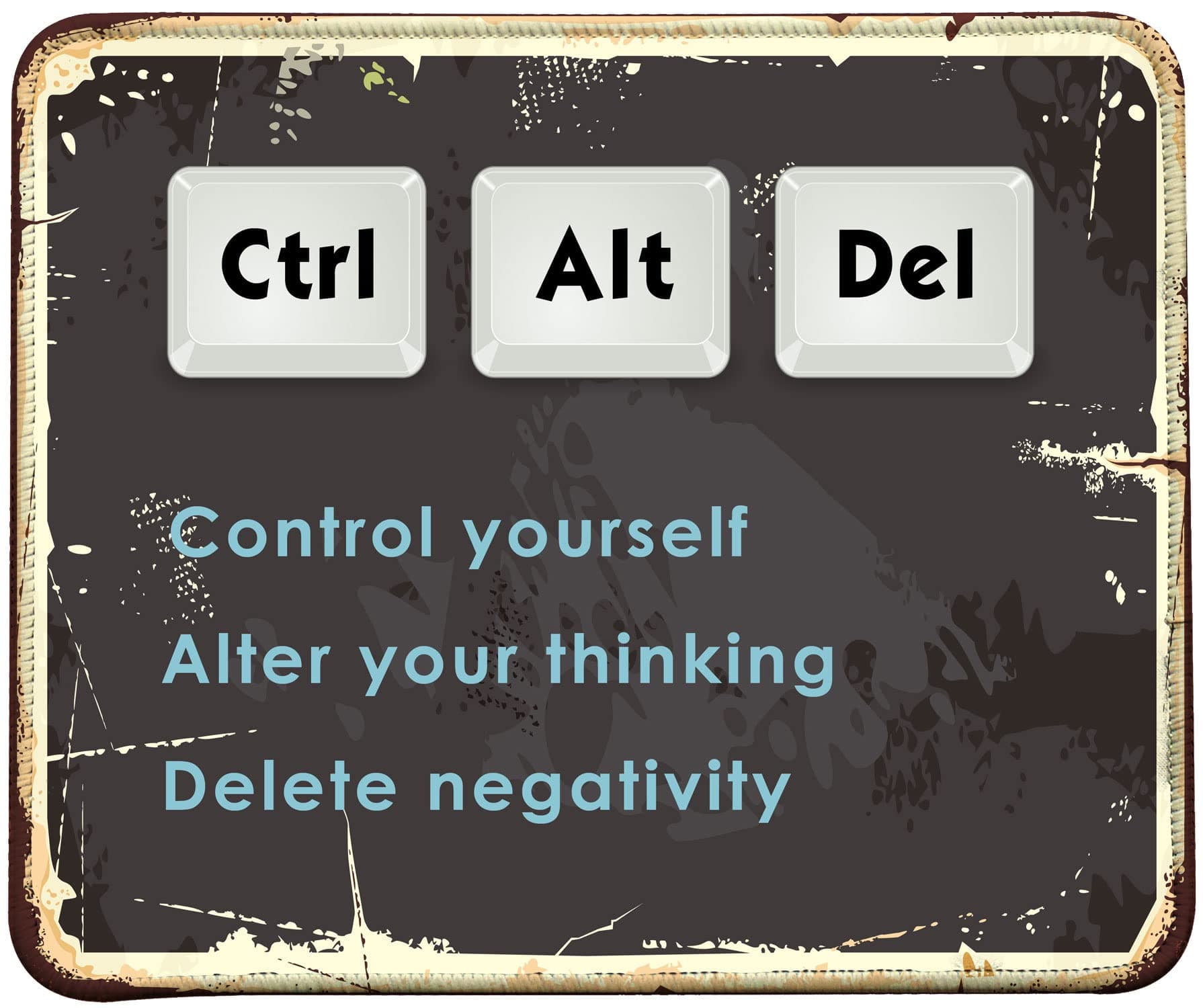 Inspirational Quote Mouse Pad, Stitched Edges Mouse Pad with Ctrl Del Alt Quote Pattern