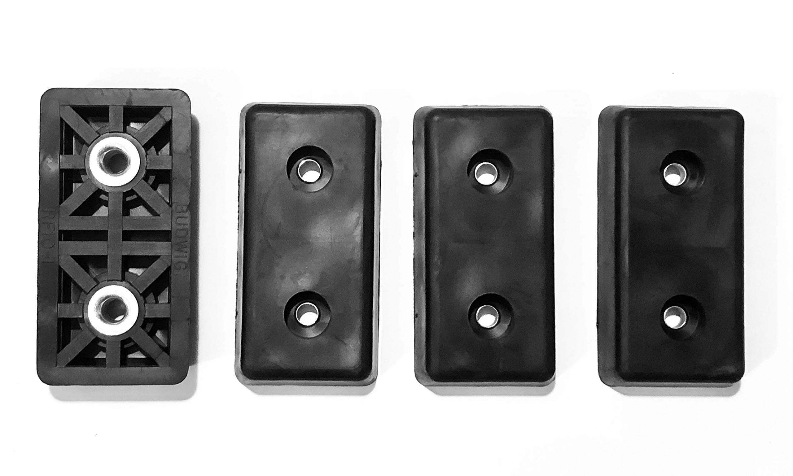 4 Extra Large Rectangle Rectangular Rubber Feet Bumpers - .590 H X 3.000 L X 1.510 W - - Made in USA Heavy Duty Non Marking for Furniture, Tables, Chairs, Desks, Benches, Sofas, Chests, & Large Items.