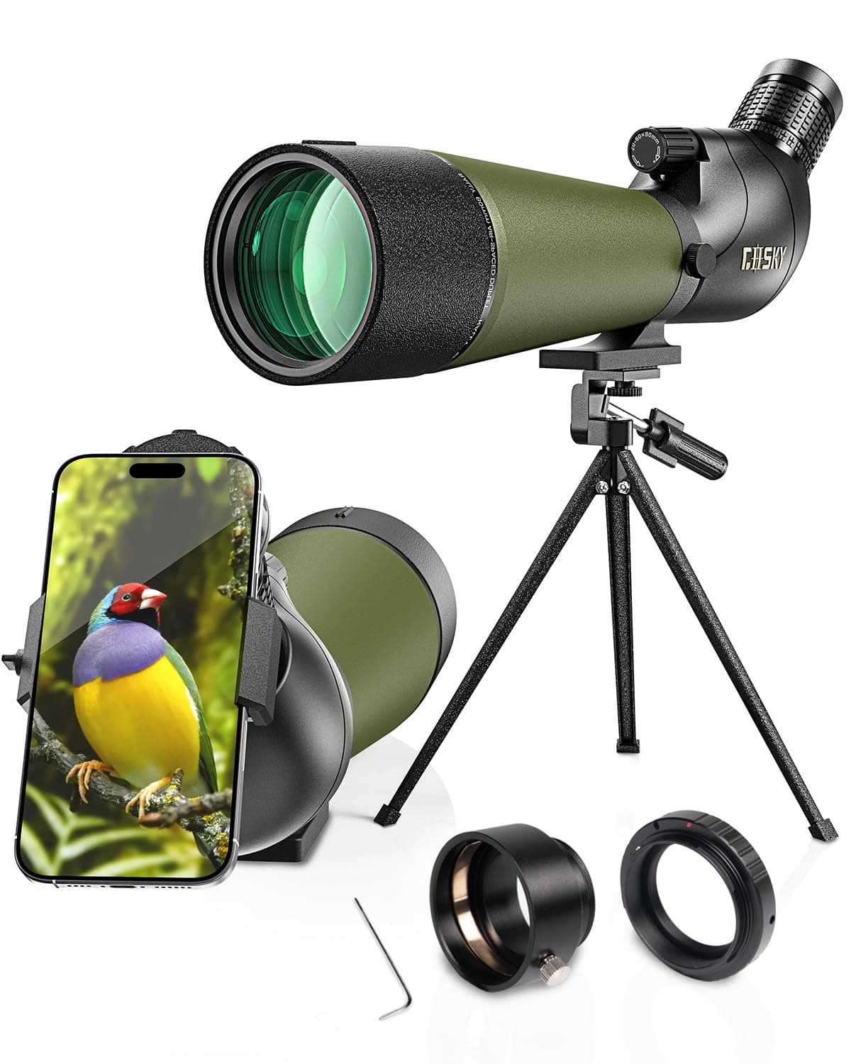 Updated Newest Spotting Scope - BAK4 Angled Scope for Target Shooting Hunting Bird Watching Wildlife Scenery (Camere adapter compatible)