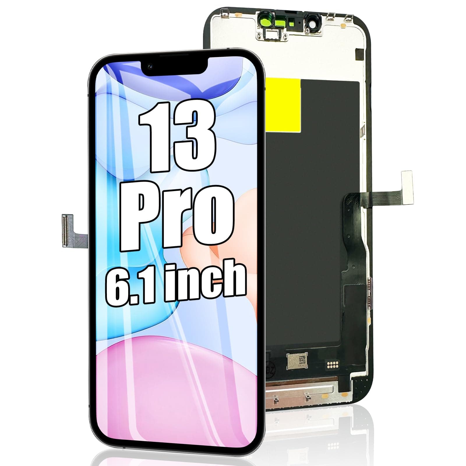 EFAITHFIX for iPhone 13 Pro Screen Replacement 6.1 Inch LCD COF 3D Touch Display Full HD Digitizer Frame Assembly Compatible with Model A2483,A2636,A2638,A2639,A2640 with Waterproof Adhesive, No Tools