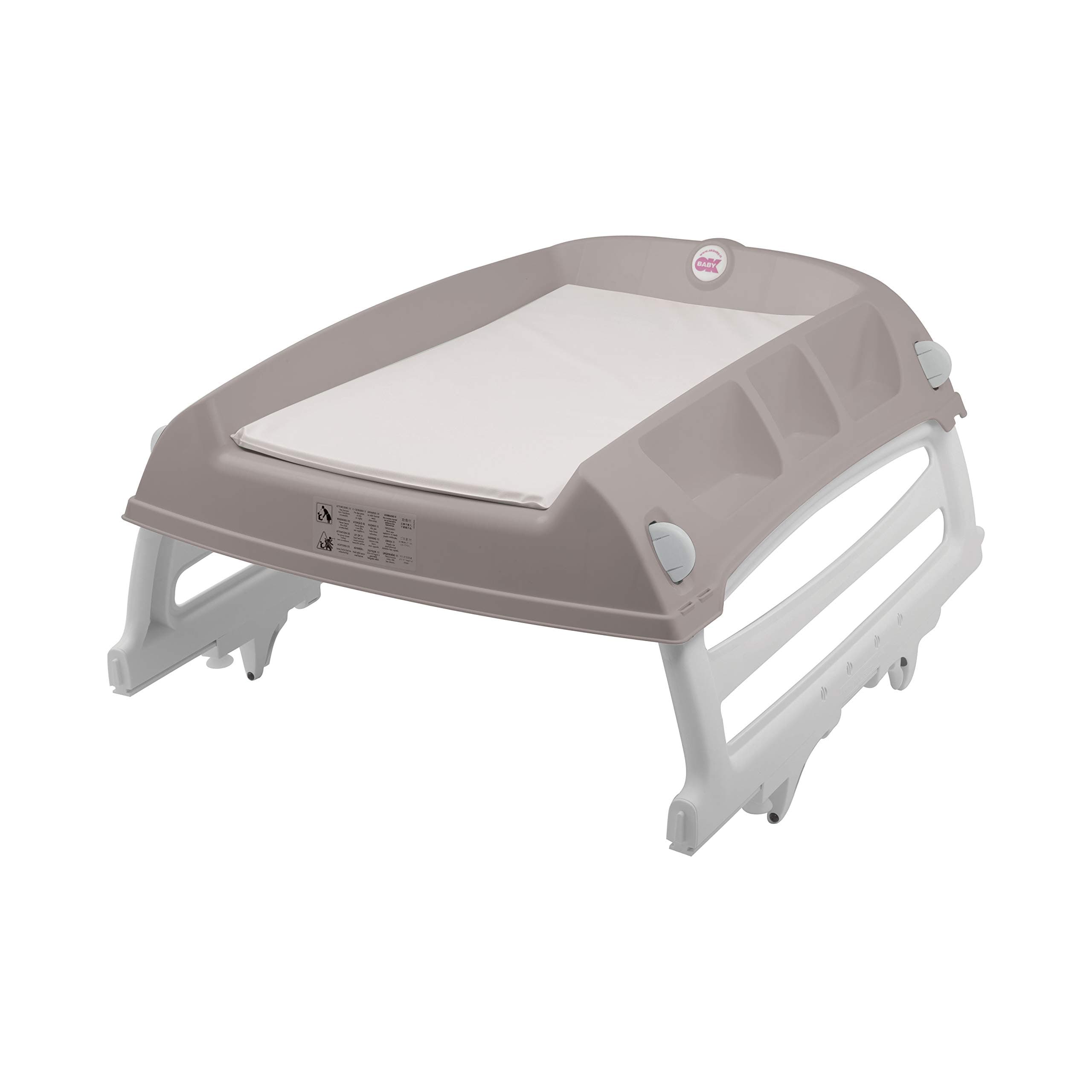 OKBABYFlat Over-bath and Cot-top Changing Unit, Grey