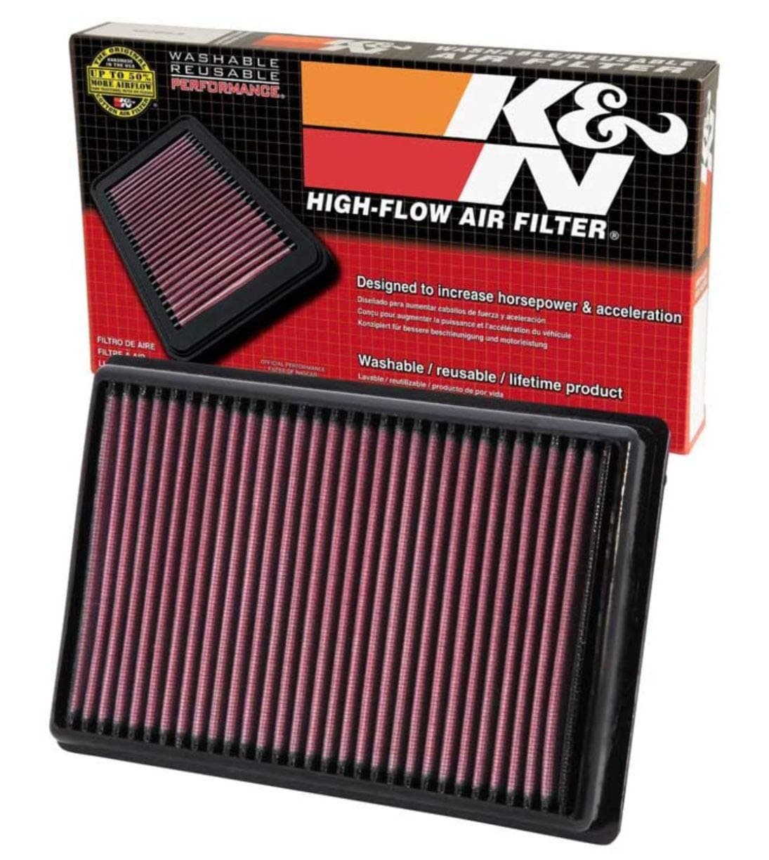 High-Flow Original Lifetime Engine Air Filter: Increase Power & Towing, Washable, Replacement Air Filter: Compatible with 2009-2020 BMW: HP4 & Select Models, BM-1010