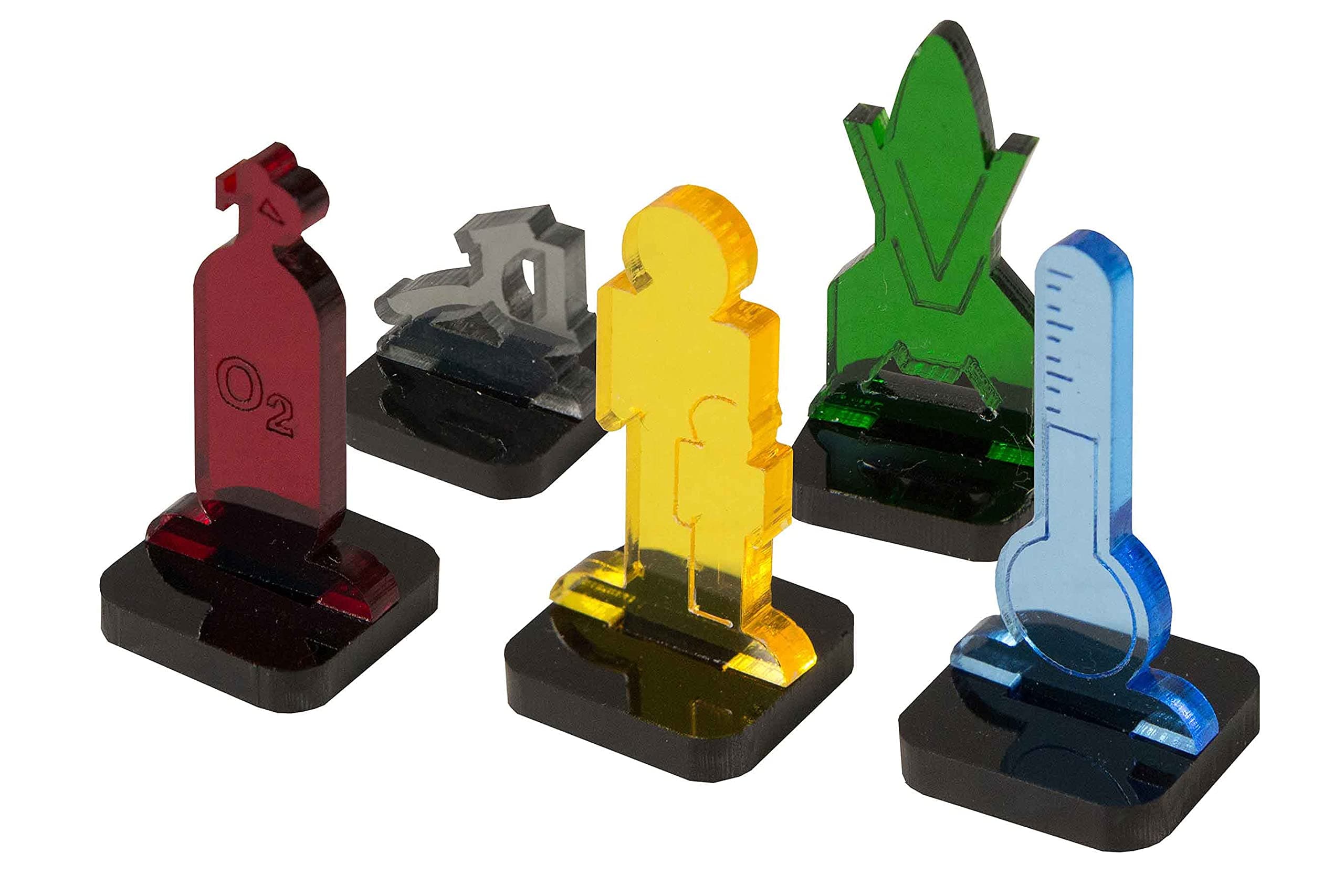 The Broken Token Acrylic Tokens - Terraforming Mars Compatible Replacement Token Set, Pack of 5