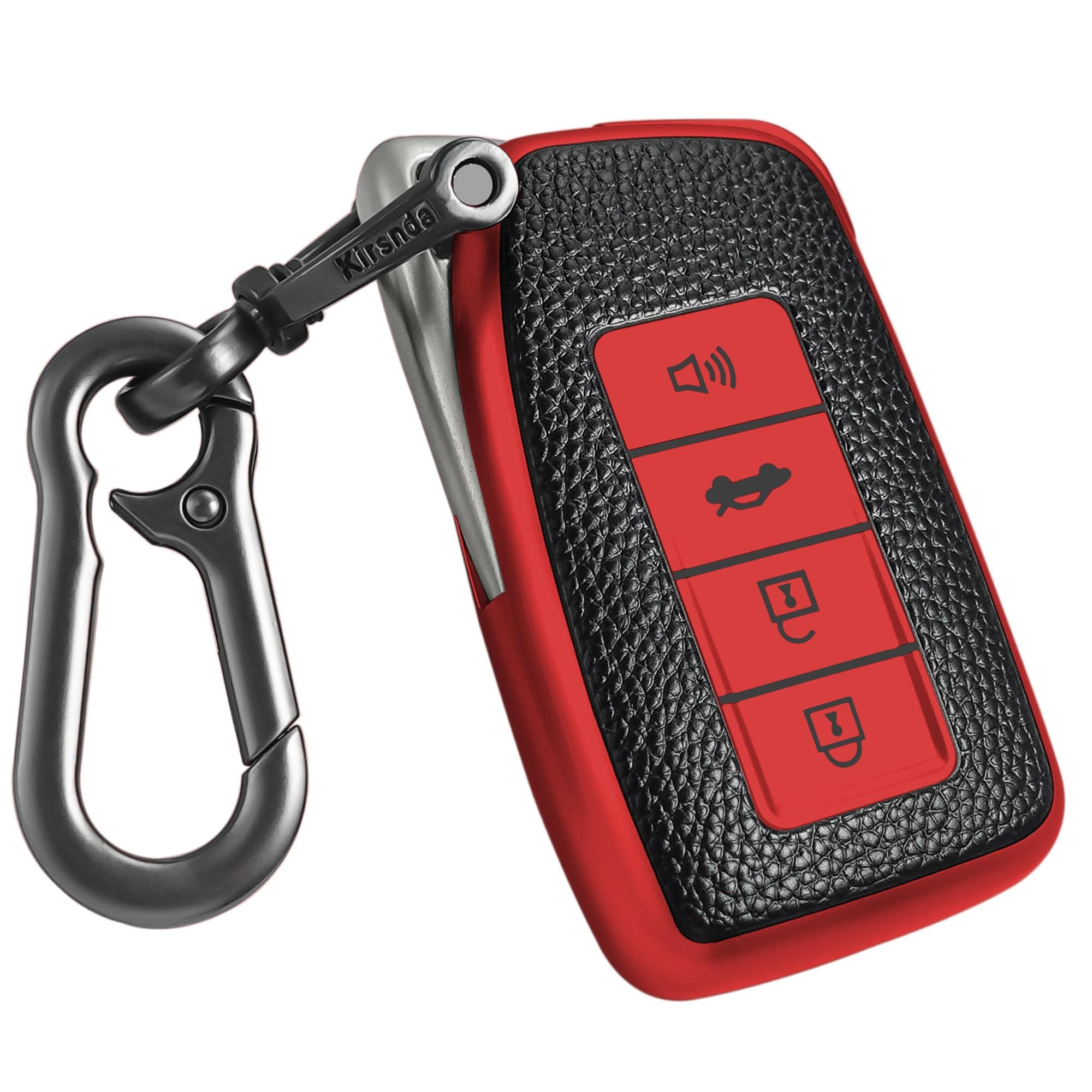 Kirsnda Texture Key fob Cover case Keychain Compatible with Lexus,Soft TPU Key case/Skin,4-Buttons fit ES is GS NX RX RC GX LX 570 200 250 300 350 h F Sport Remote Key Vehicle Accessories,red