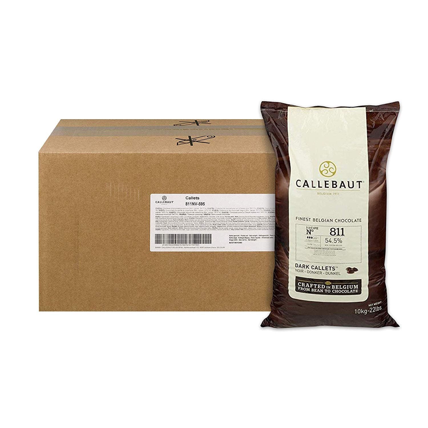 Dark Couverture 54.5% - Callets - 22 Lbs, Gluten Free, Kosher