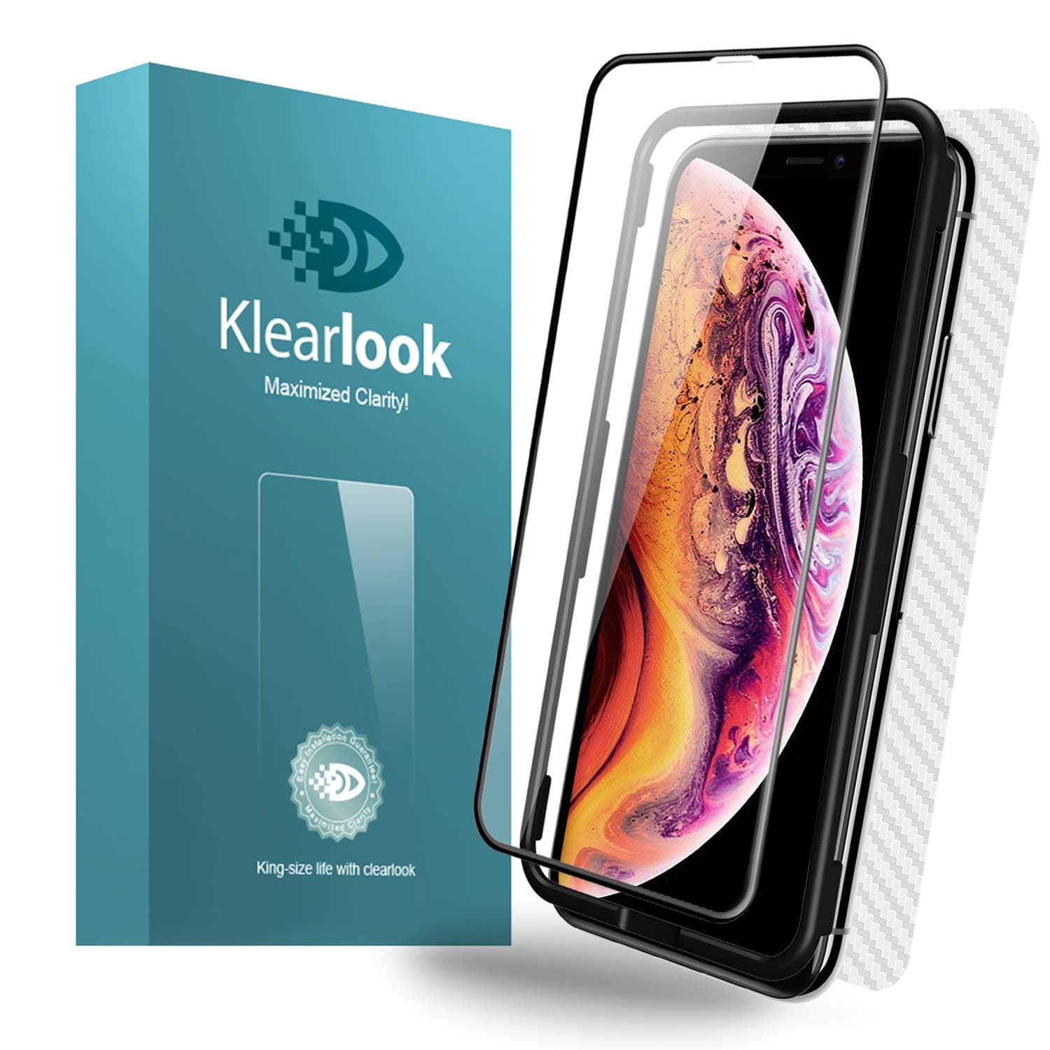 HD Full Cover Glass Screen for iPhone 12/12 Pro(6.1") - Klearlook (2nd Gen) Clear Curved Tempered Glass Screen Protector, Edge to Edge Coverage Screen Film Compatible iPhone 12/iPhone 12 Pro(6.1 Inch)