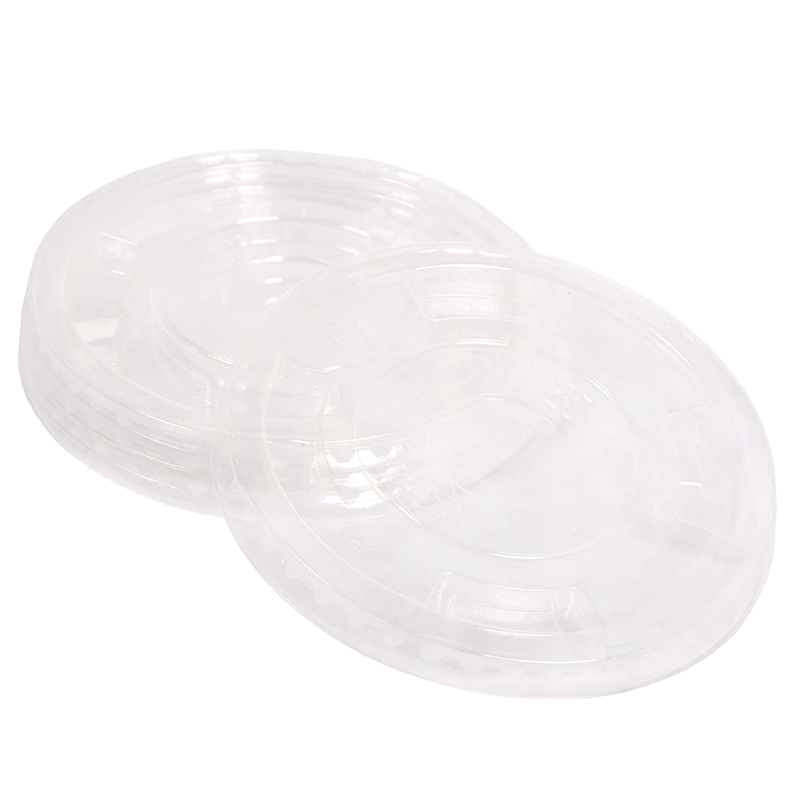 Planet+ 100% Compostable PLA Lids for 9/12/16/20/24-Ounce Clear Cold Cups, Flat Style, 1000-Count Case