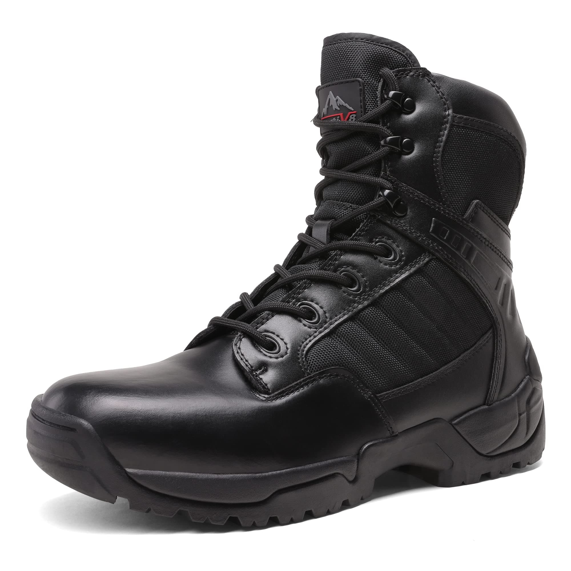 NORTIV 8 Men's Military Boots Side Zipper Mid Ankle Outdoor Motorcycle Combat Tactical Boots