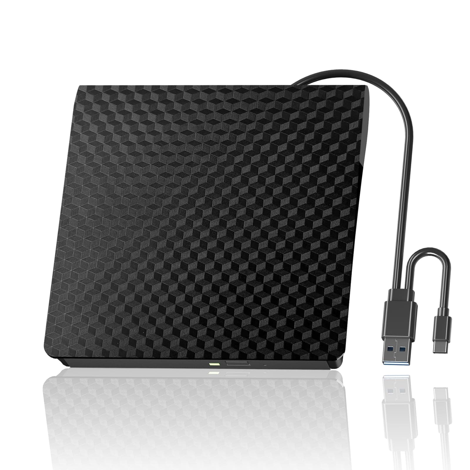 External Bluray Drive, USB 3.0 and Type-C Blu Ray Burner Player Slim 3D Optical Blu-Ray DVD CD Player Compatible with Windows XP/7/8/10/11 Mac OS for PC Laptop Desktop MacBook