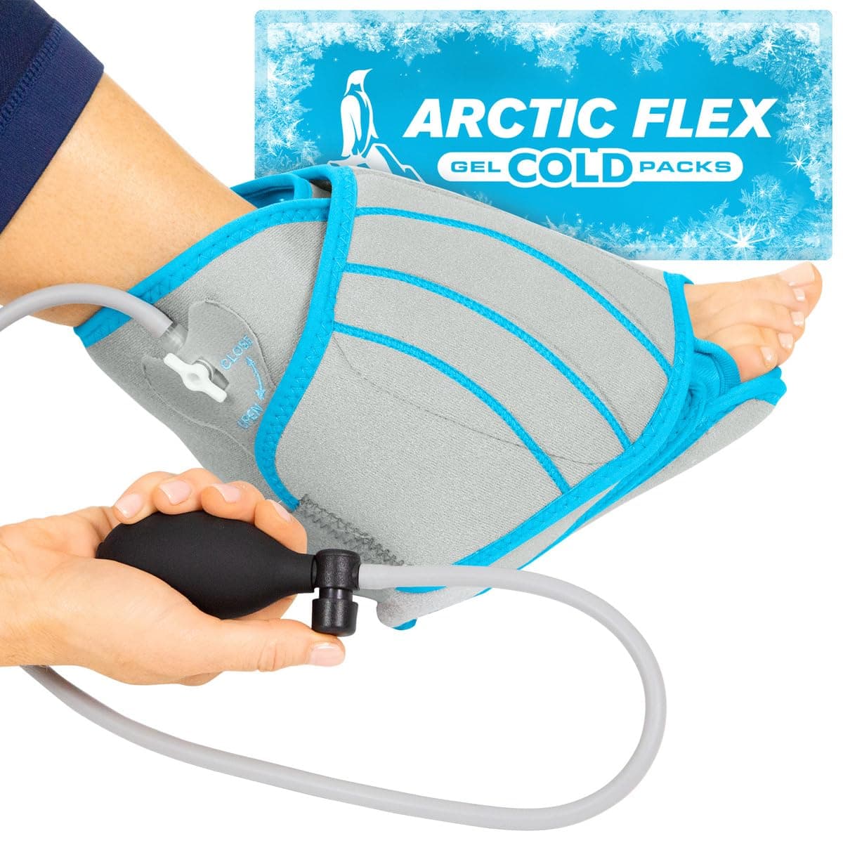 Compression Ankle Ice Wrap One Size Gray