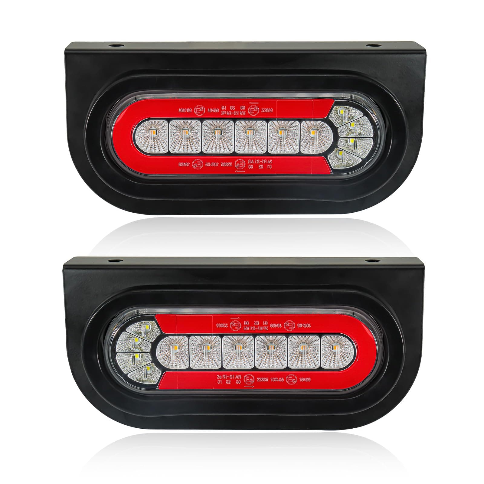 Trailer Lights with Bracket, Oval LED Trailer Lights with Sequential Turn Signal, Tail, Brake, Reverse, Submersible Boat Trailer Light kit for Trucks, Tractor, Utility Trailer, RV, Caravan