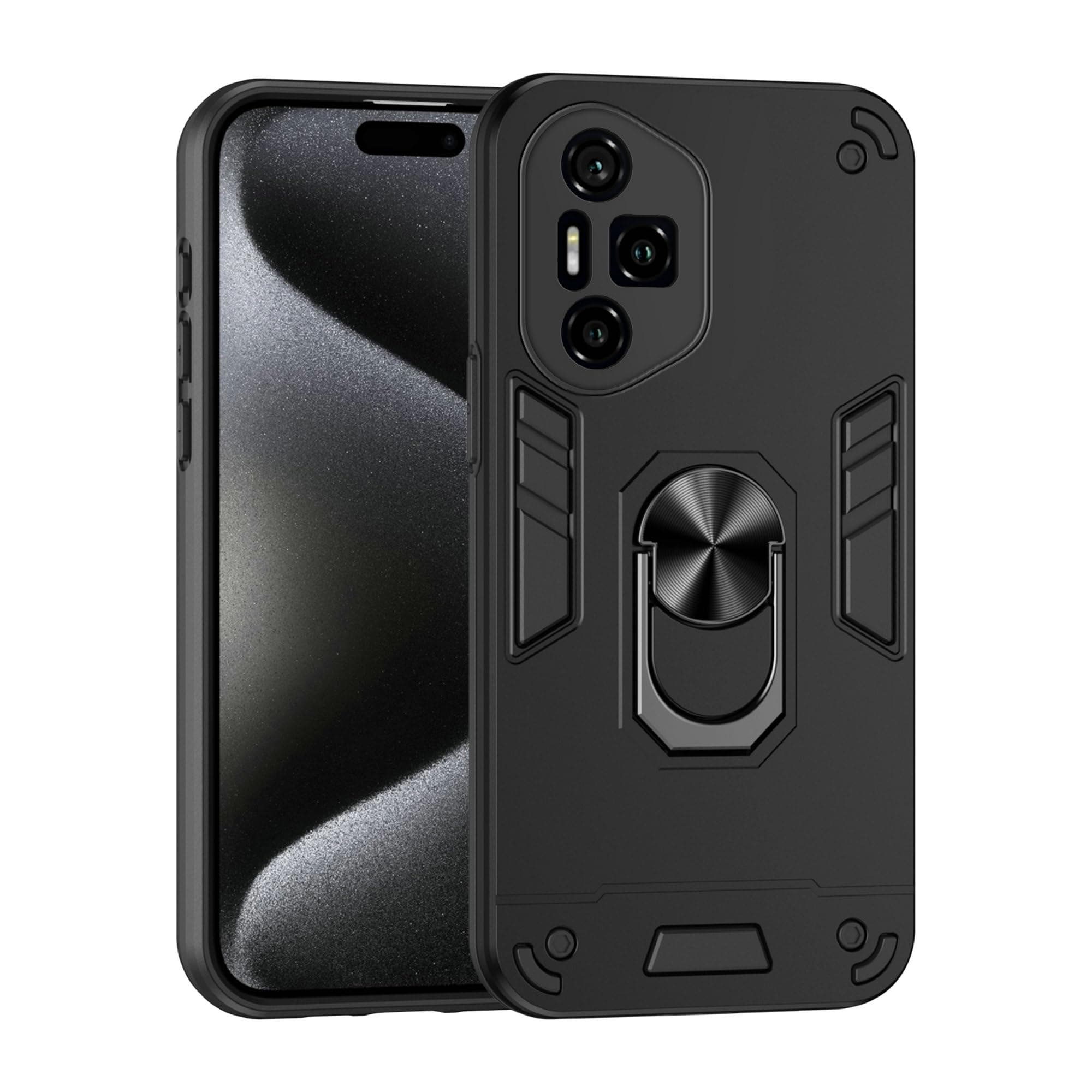 Case Compatible for Honor 300 Pro,Built-in Stand Shockproof and Drop-Proof Compatible with Honor 300 Ultra Phone Case Cover Black