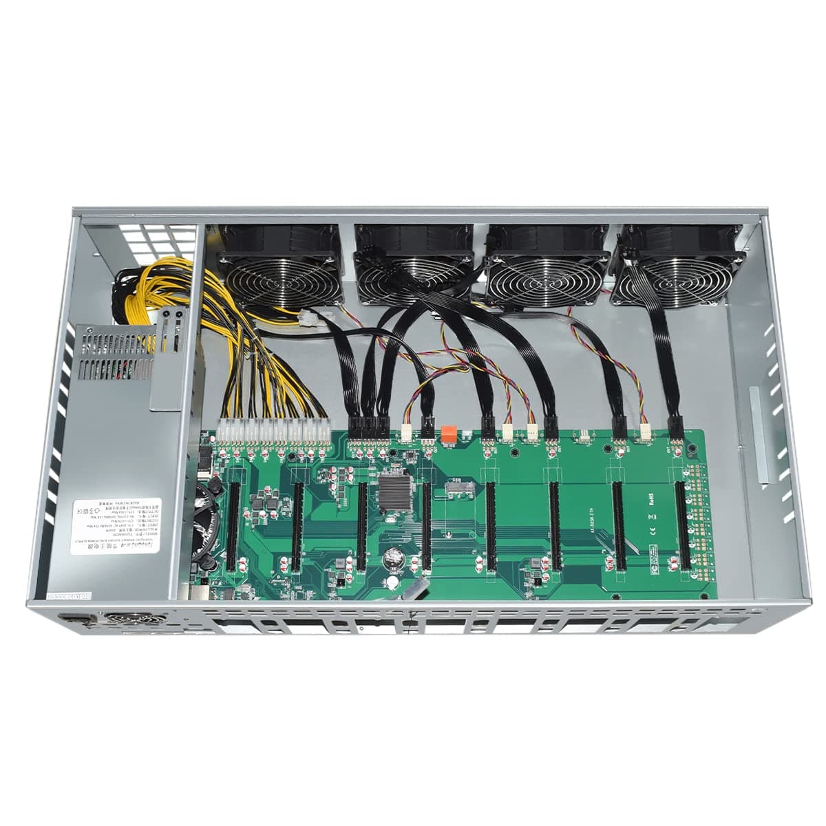 Mining Rig Mining Chassis 2500W Power Supply for Mining Machines CPU 128G SSD RAM Rig Mining Mining Motherboard Linux OS/Windows Operating System 8 GPU Slot, No GPU