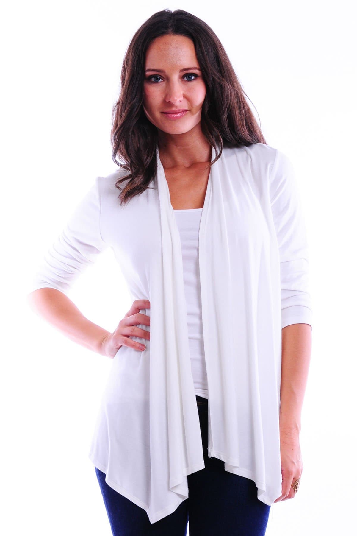 SR Women's Basic Various Style Sleeve Open Cardigan (Size: Small-5X)