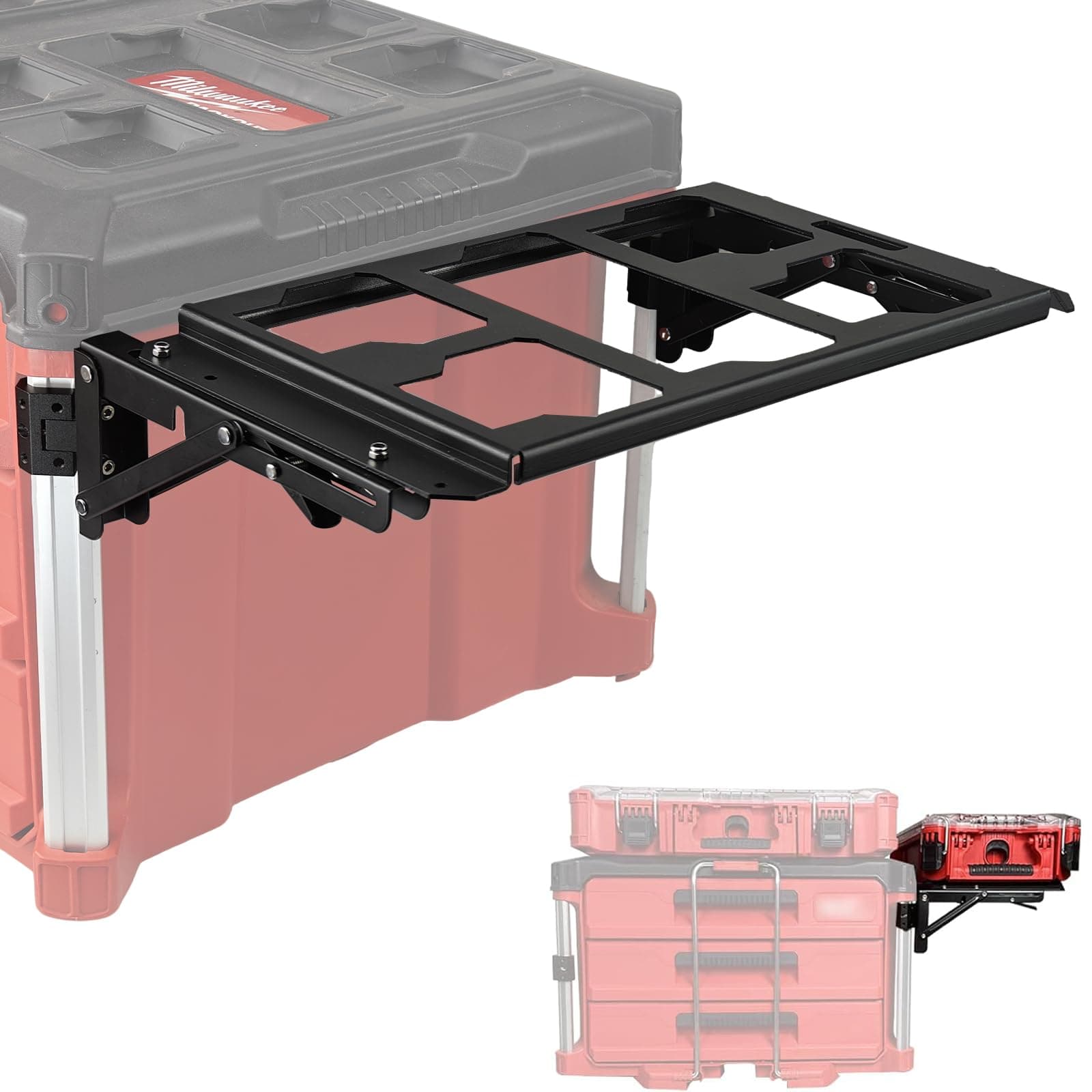 Upgrade Folding Packout Mount Compatible with Milwaukee Packout Toolbox,Mounting Plate for Packout Toolbox Side Storage