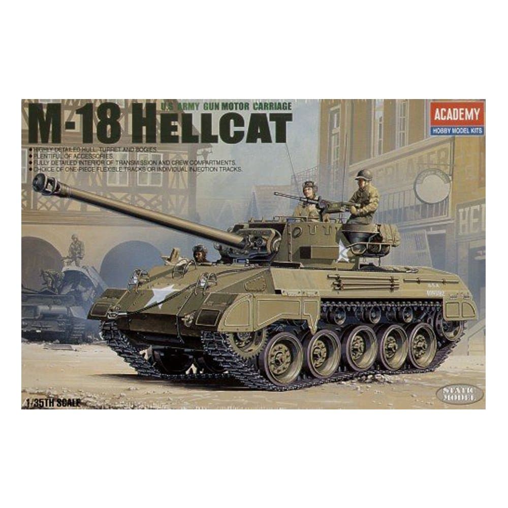 Academy Models M-18 Hellcat U.S Army 1/35 Plastic Model Kit Europe M 18 Super Hellcat By