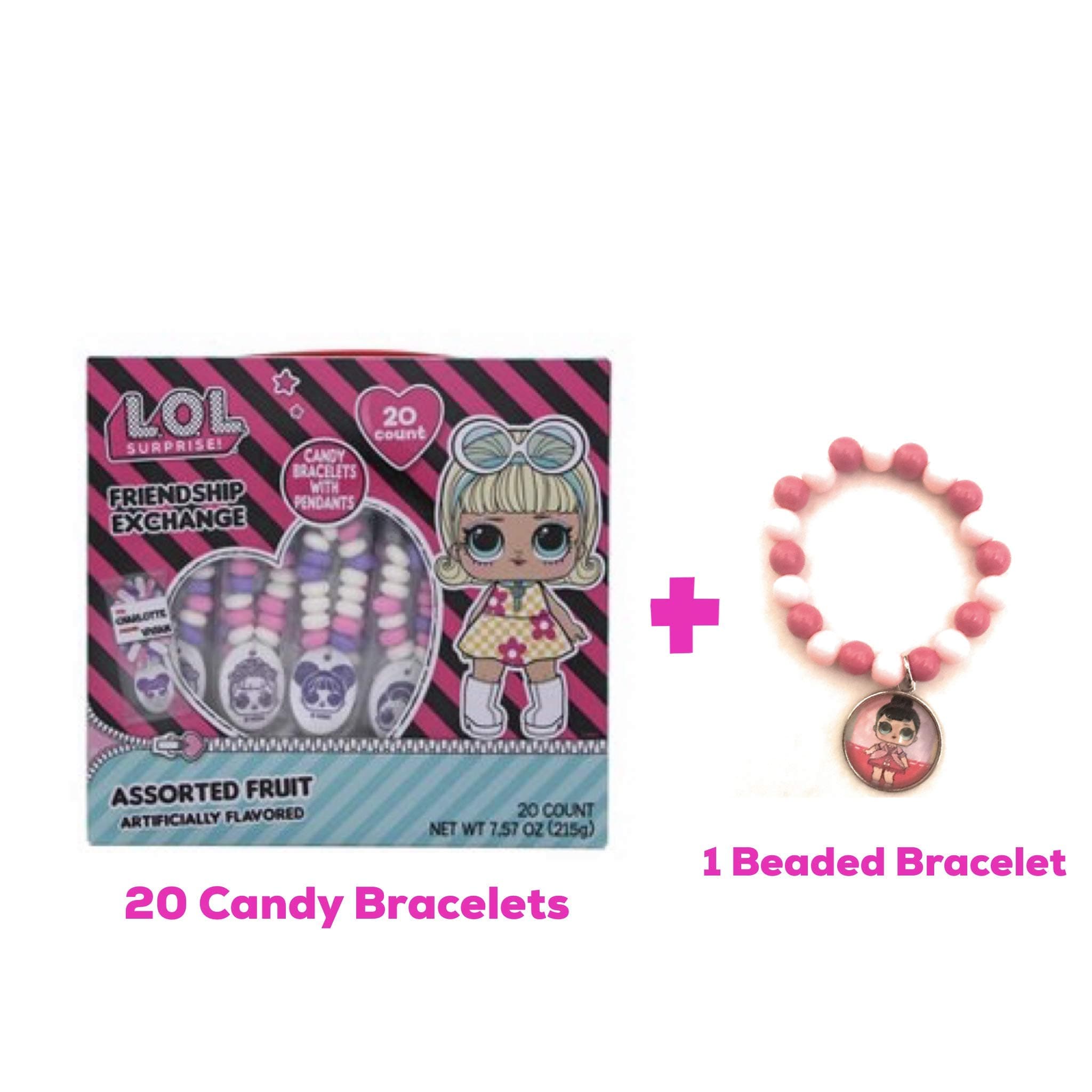 Valentine's Day Exchange Candy Bracelets 20 Count