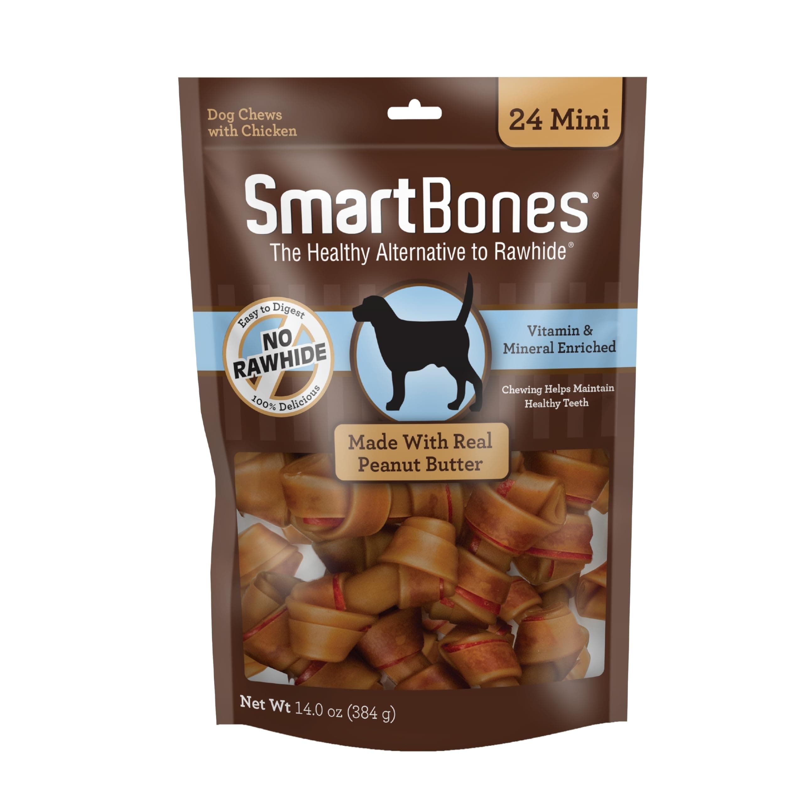 SmartBones SB PEANUT BUTTER MINI 24PK