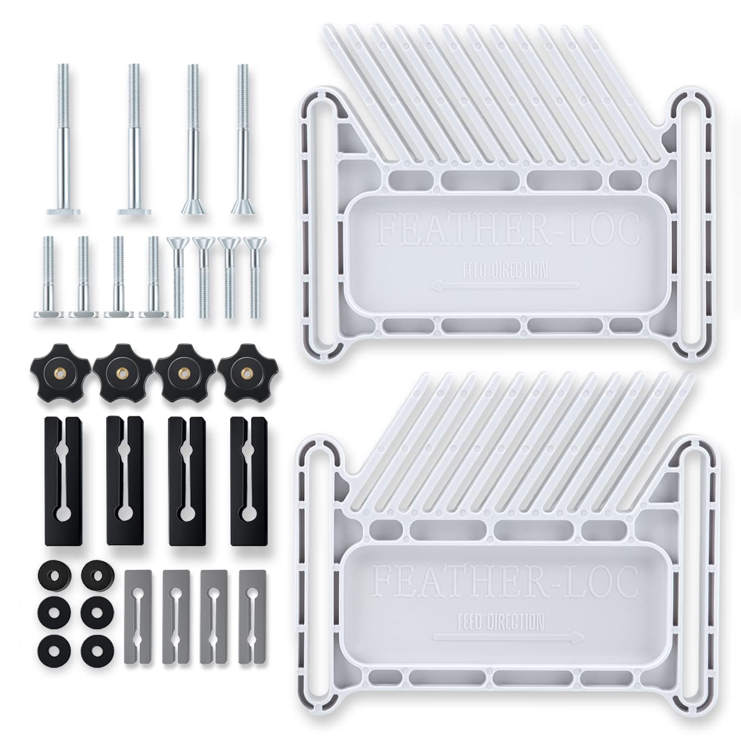 Upgrade Featherboard Woodworking Tools Safety Device Stackable Feather board for Most Standard 3/8" x 3/4" & 5/8 x 1/4 T-Slots, Miter Slots, T-Track on Table saws, Router Tables & Band Saw
