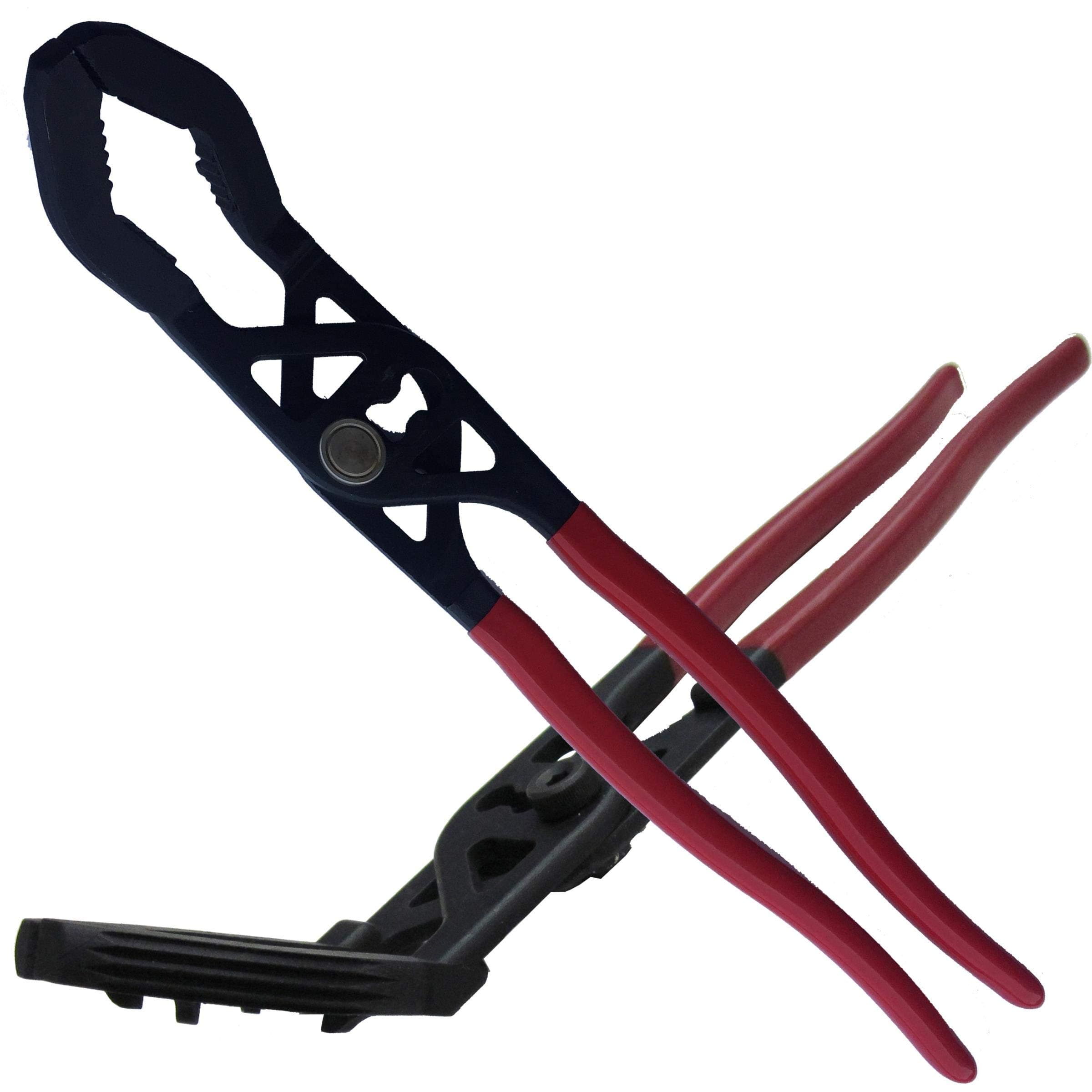 Keyfit Tools M Wrench 13" Pipe Pliers, Multi Use Angled For Tight Spaces Like Oil Filters, Plumbing, Under Faucet Sink Repair PVC Brass Unions P-traps Where Channellock & Knipex Won't Work