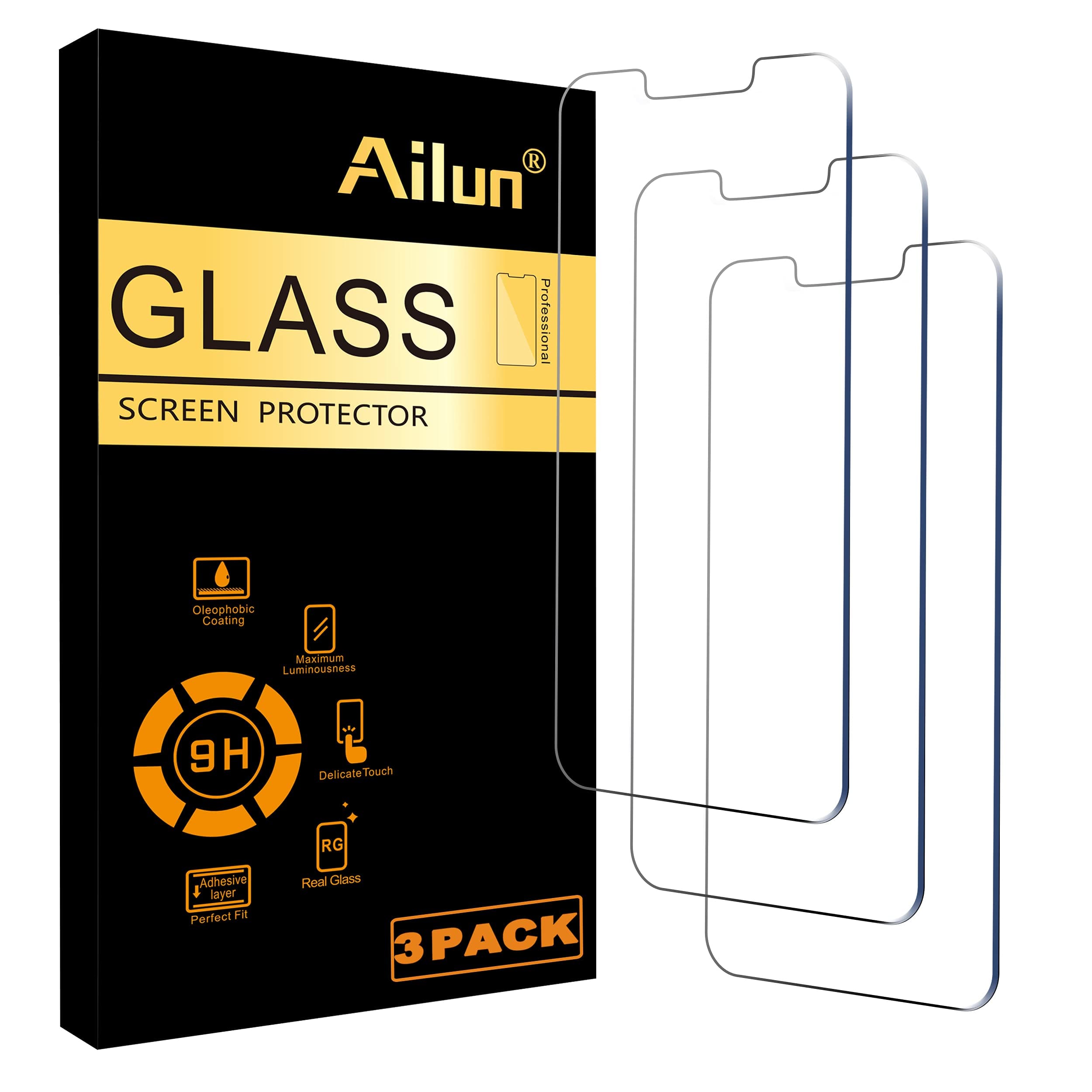 Ailun Screen Protector for iPhone 14 Plus/iPhone 13 Pro Max [6.7 Inch Display], 3 Pack Case Friendly Tempered Glass