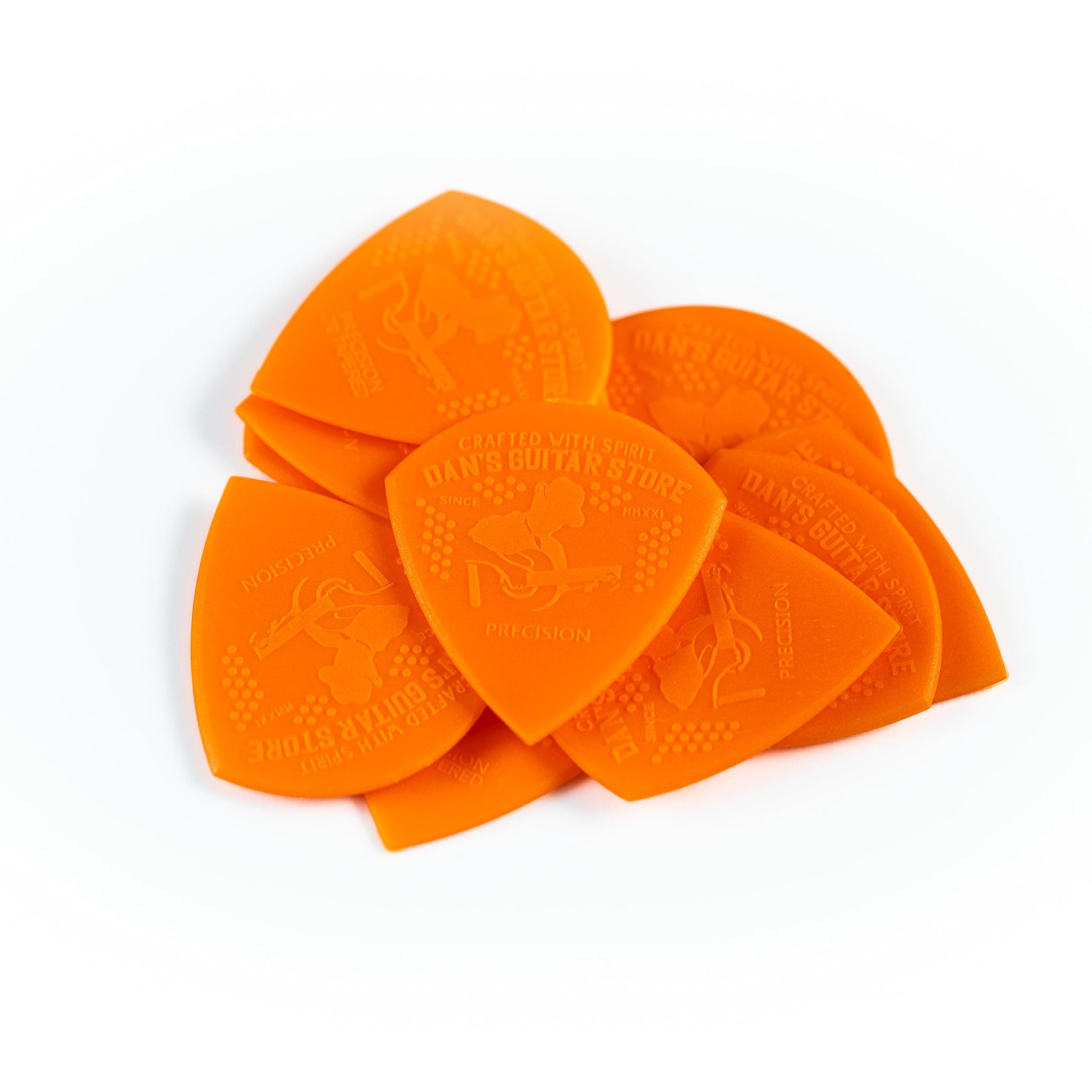 Dan's Guitar Store - Precision Pick 0.70mm - 10-pack Grippy Precision Medium to thin High-Visibility Plectrums for Professionals