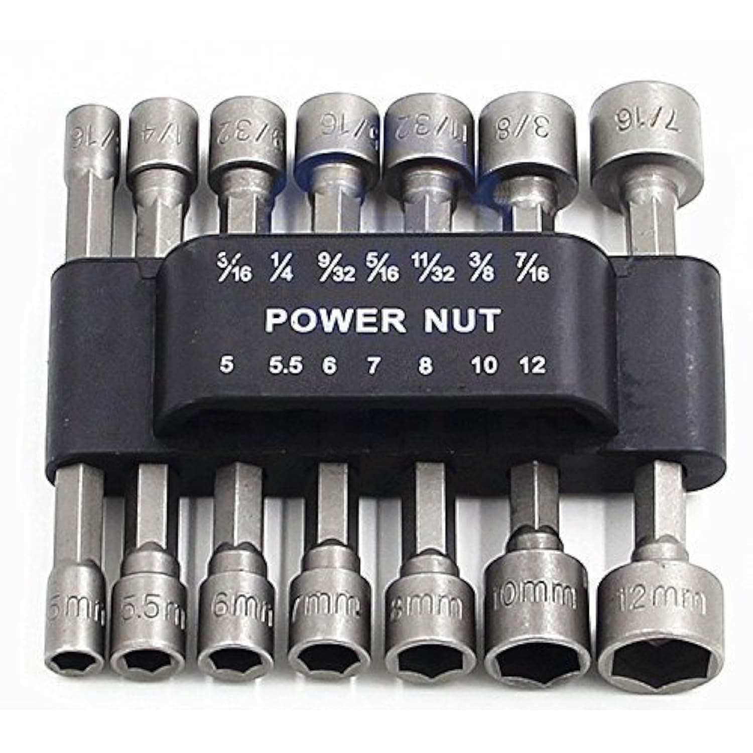 (14pcs Power Nuts Driver Drill Bit Tools Set Metric Socket Wrench Screw 1/4'' Driver Hex Keys