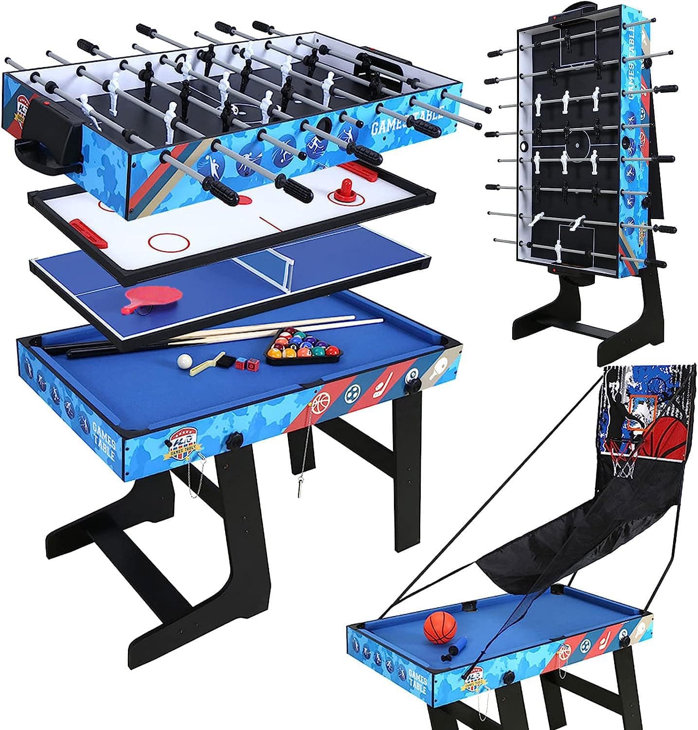 5-in-1 Multi Game Table HLC Portable Multi Game Combination Table
