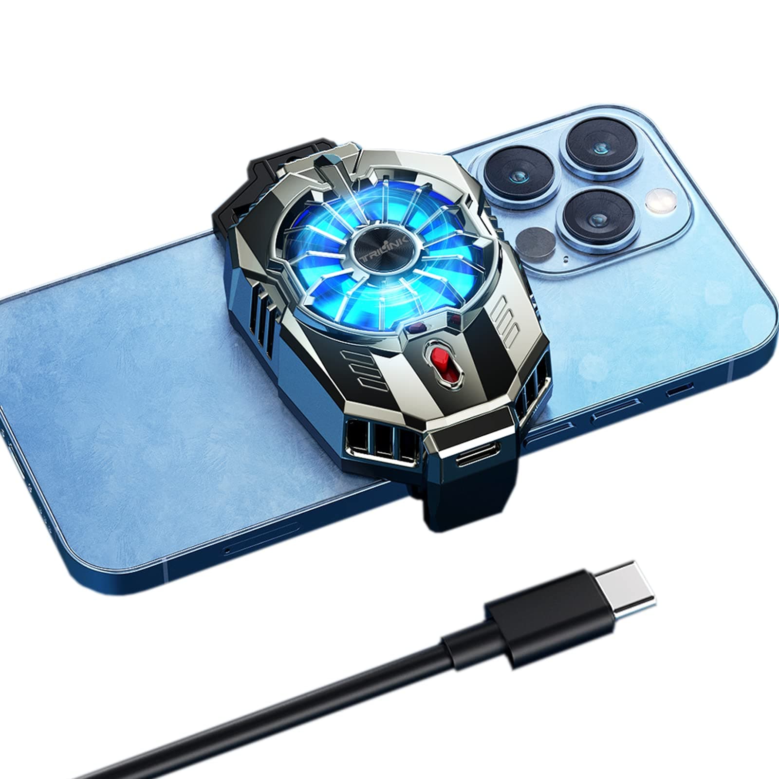 TRILINK Universal Phone Cooler - Gaming Fan with Two Modes, iPhone/Android Smartphones 4.5-7in, Live Streaming