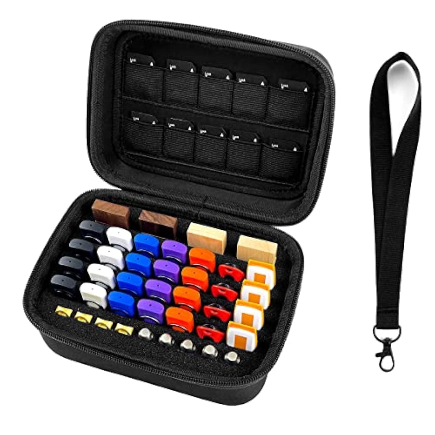 JBOS USB Flash Drive Case Memory Card Case SD SDXC SDHC Card Holder Organizer Thumb Drive Case USB Drives Storage Case for Sandisk/Samsung/SamData/Inland/PNY/Netac/ (Case Only with Label and Strap)