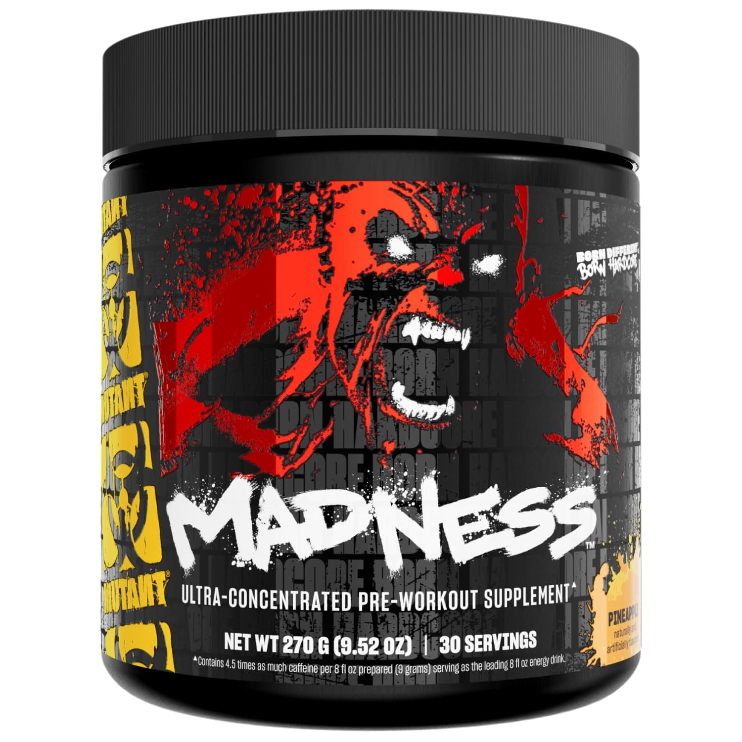 Mutant Madness | Pre Workout Powder Supplement Performance and Pump Blend Includes L-Citrulline, Beta-Alanine, Taurine, L-Tyrosine | 30 Serving | Pineapple