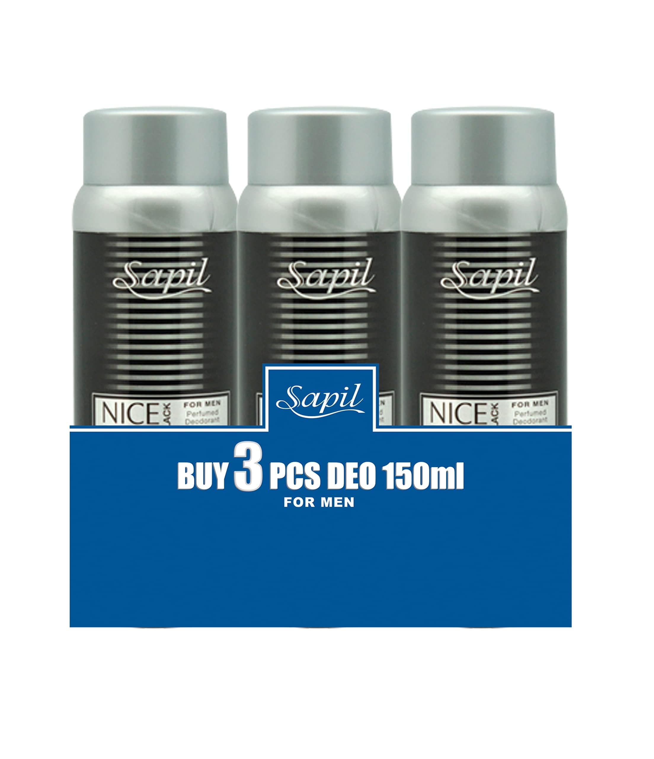 Sapil Nice Feeling Black For Men 3X150ml Deo