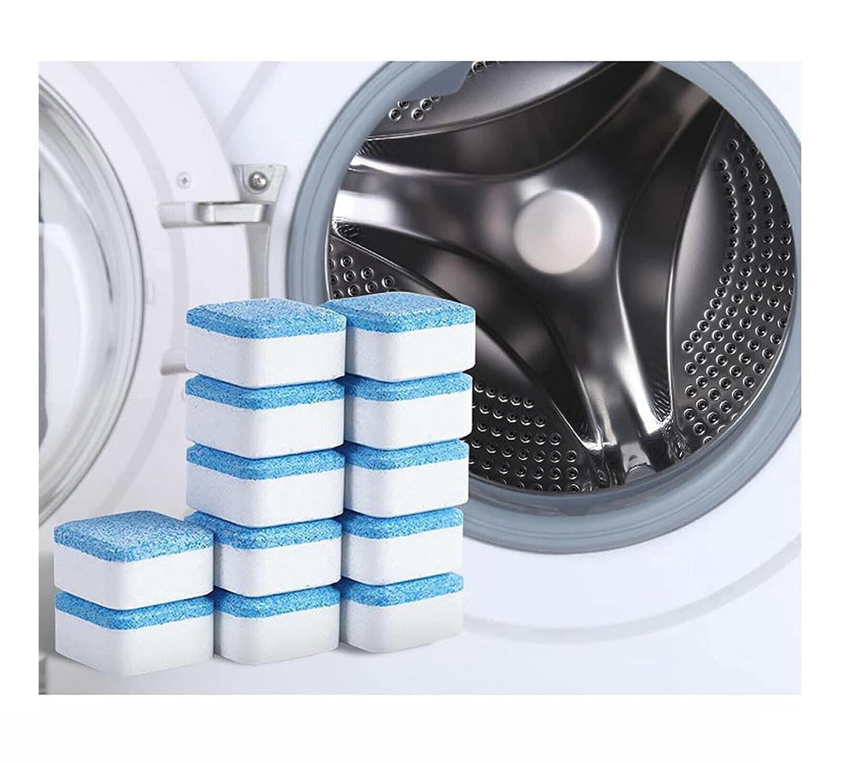XSOURCE Washing Machine Deep Cleaner Tablets, De-scaling Tablets for All Company's Front & Top Load Machine, for Perfectly Automatic Cleaning of Tub & Drum Stain Remover (24)