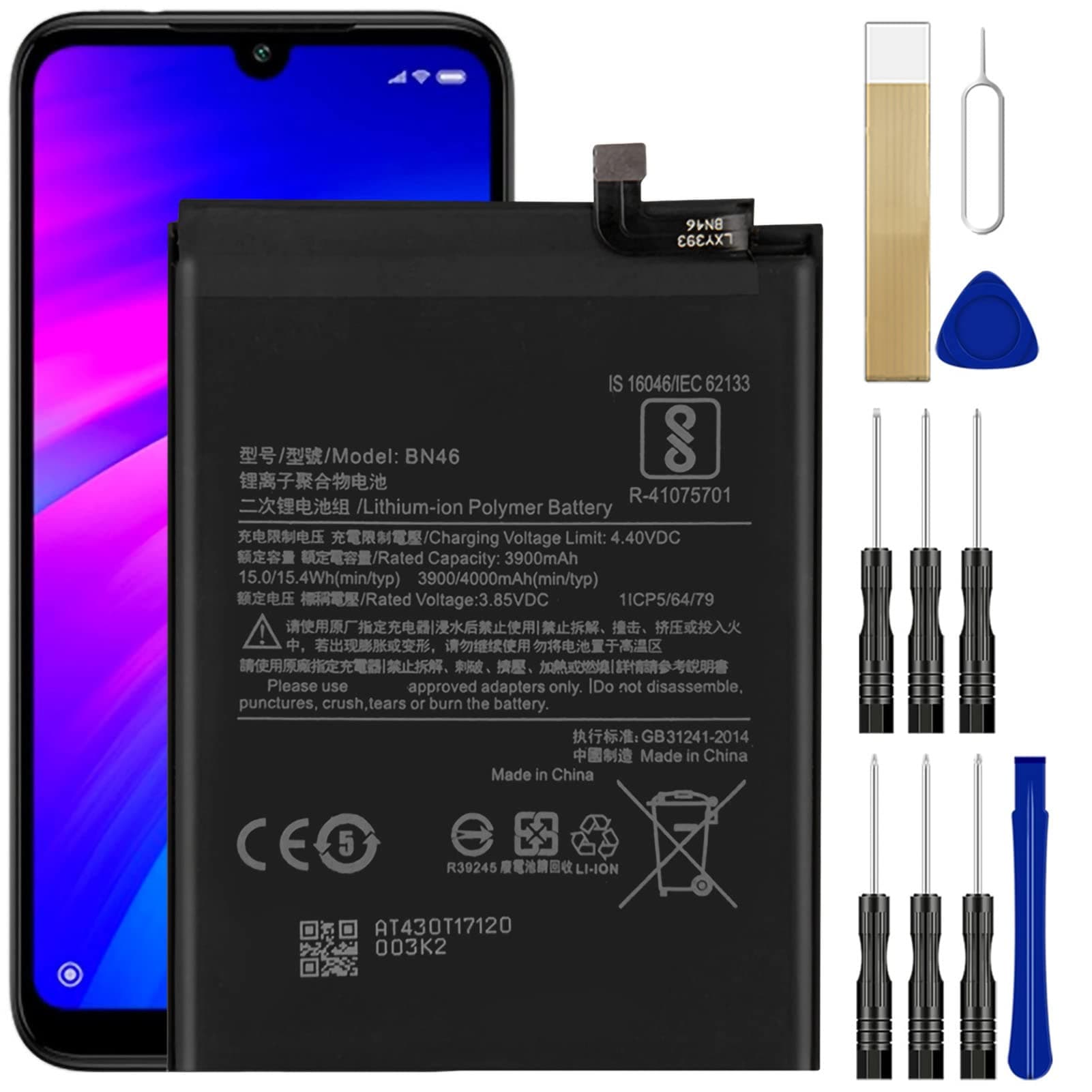 DDONG Replacement Battery BN46 for Xiaomi Redmi Note 8/ Note 8T Battery with Repair Tool Kit
