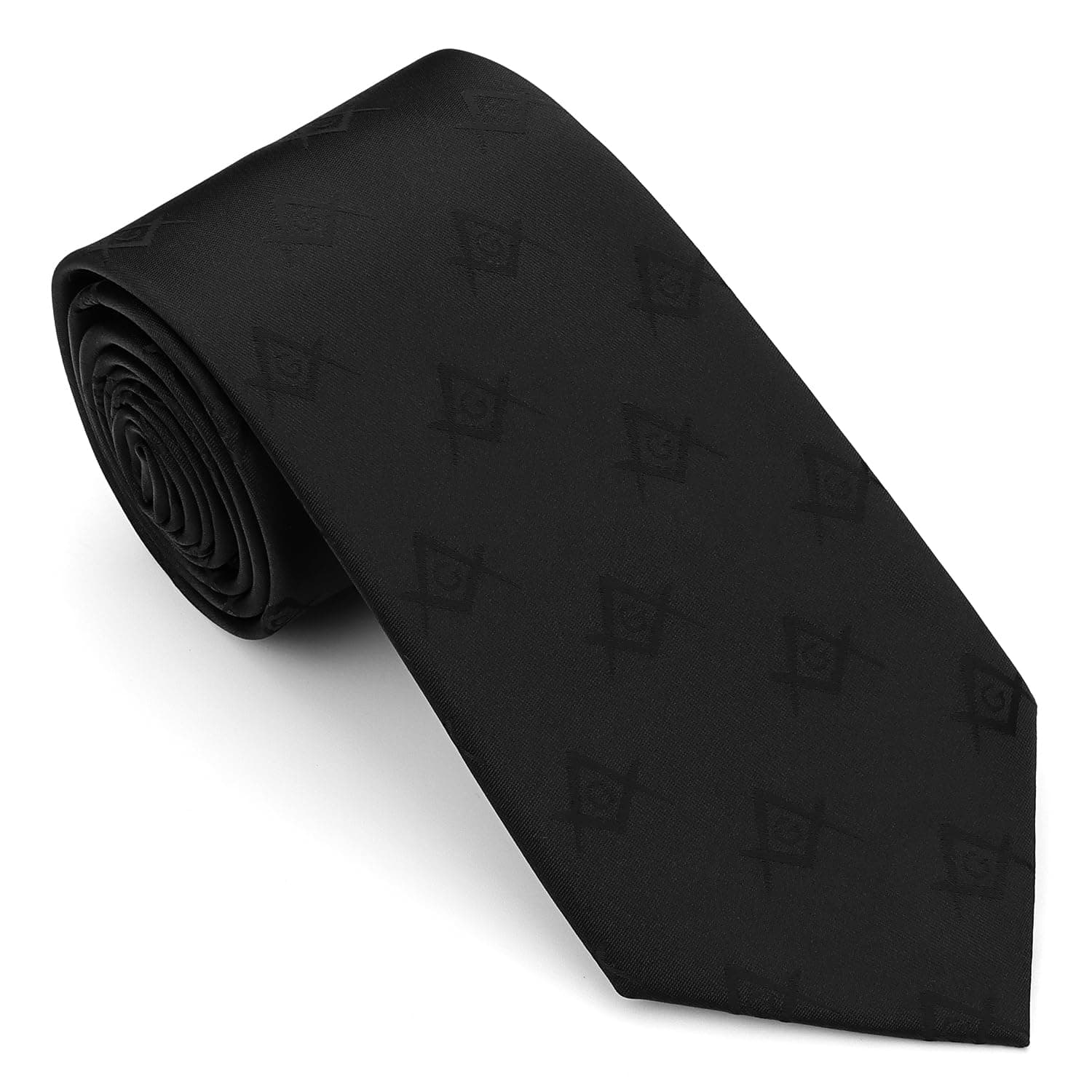 AMITER Woven Necktie for Freemason, Mens Fashion Neck Ties with Masonic Square & Compass