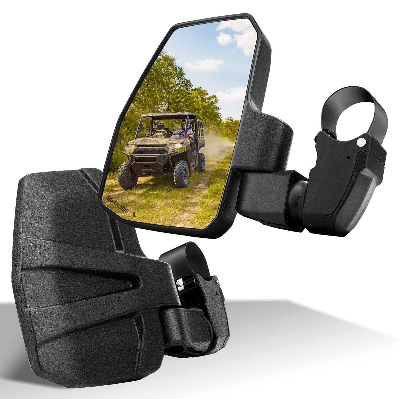 UTV Side Mirrors, Innovative Automatic Reset Function, You No Longer Need to Adjust by Hand, for 1.5"-2.0" Roll Cage, Compatible with Polaris RZR, Can Am Maverick, Honda Pioneer, Kawasaki Mule