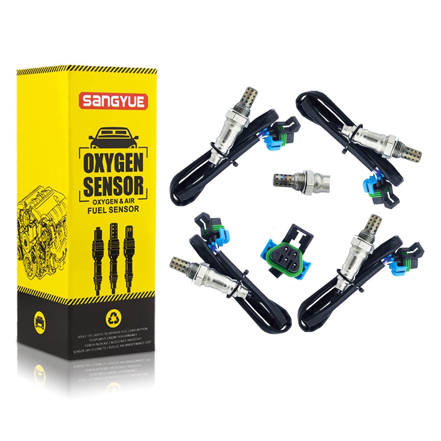 Oxygen O2 02 Sensor 1 & 2 for 2010 2011 2012 2013 2014 2015 2016 Chevrolet Chevy Equinox GMC Terrain Buick Lacrosse Cadillac SRX 3.0L/3.6L Upstream + Downstream 4PCS