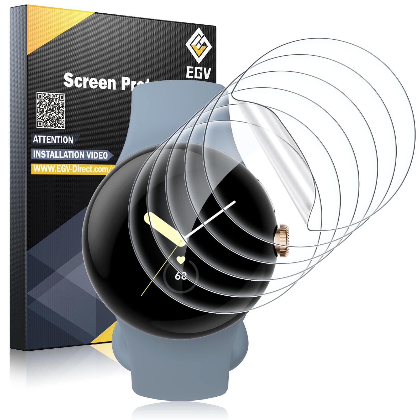 6 Pack for Google Pixel Watch 41mm Screen Protector, Pixel Watch 4/3/2/1 Screen Protector [Upgrade Flexible Film] Self-Healing, Anti-Scratch, [Non-Bubbles] Soft HD TPU