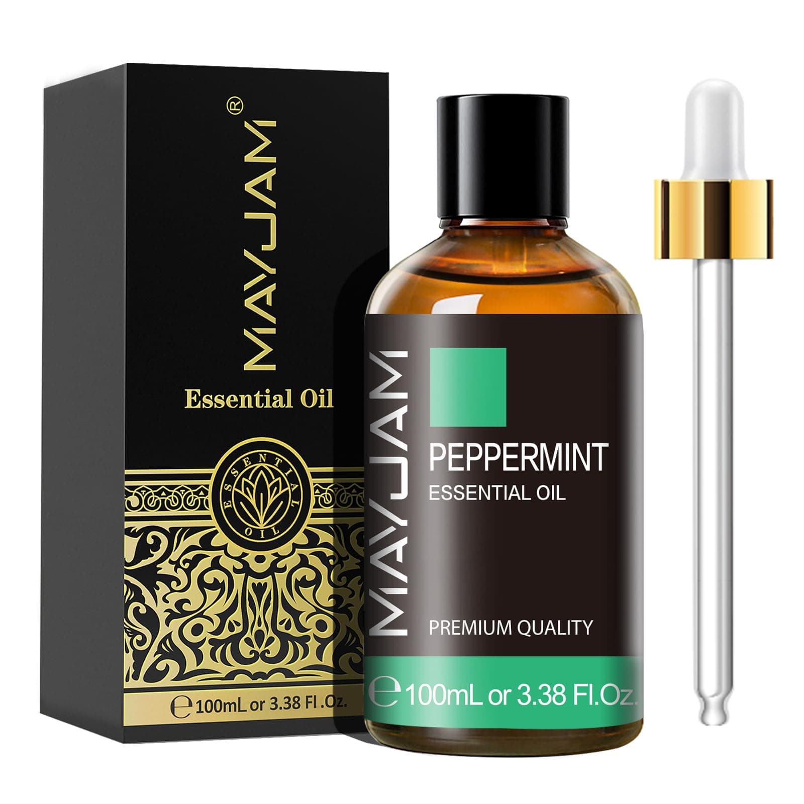 MAYJAM Peppermint Essential Oils 100ML, Peppermint Oil for Diffuser, Humidifier, DIY, Home, Office