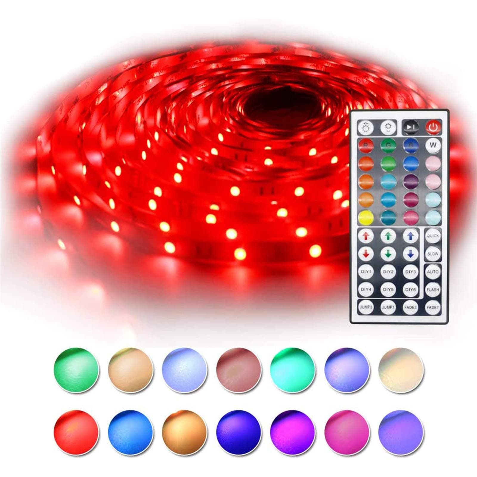 LED String Lights, led Rope Lights Color Changing 32.8ft (Continuous 10 Meters/roll), 5050 RGB Strip Lights with Remote and 12V Power Supply, Rope led Lights for Home, Kitchen,Bedroom
