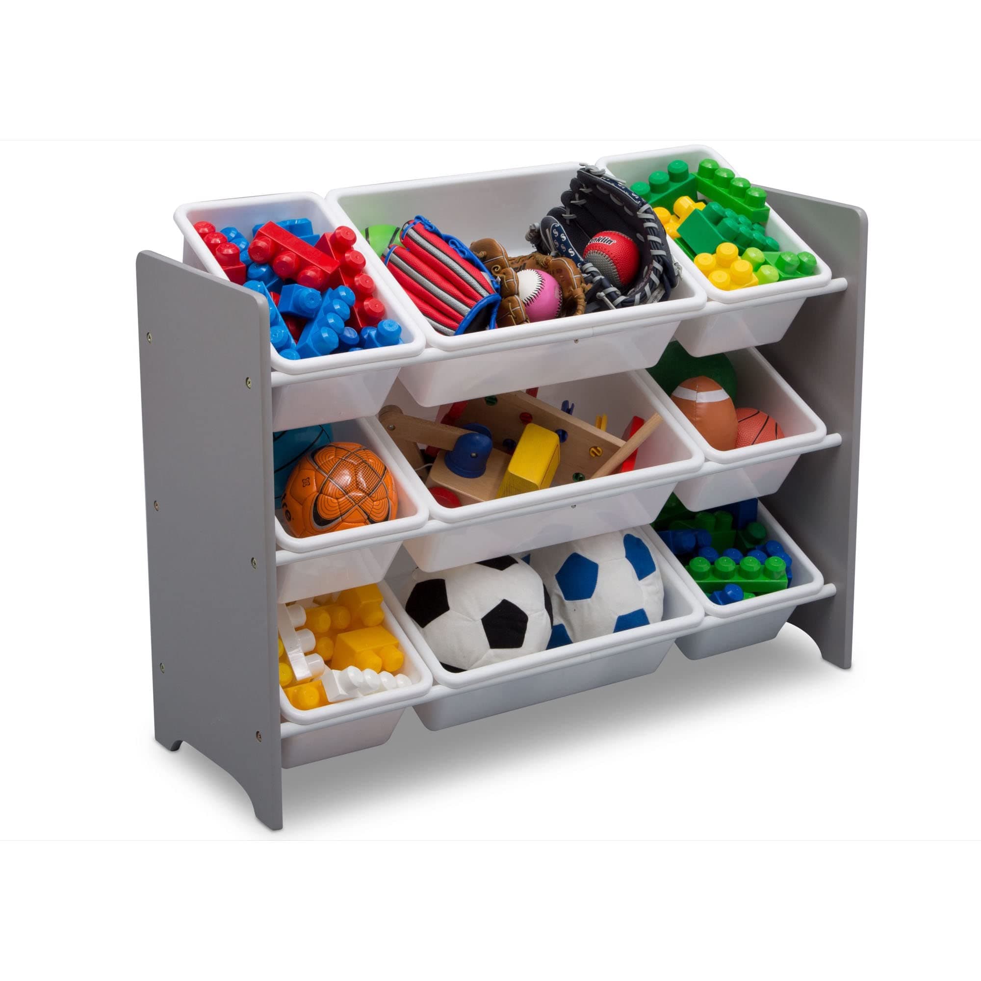 MySize 9 Bin Plastic Toy Organizer, Grey