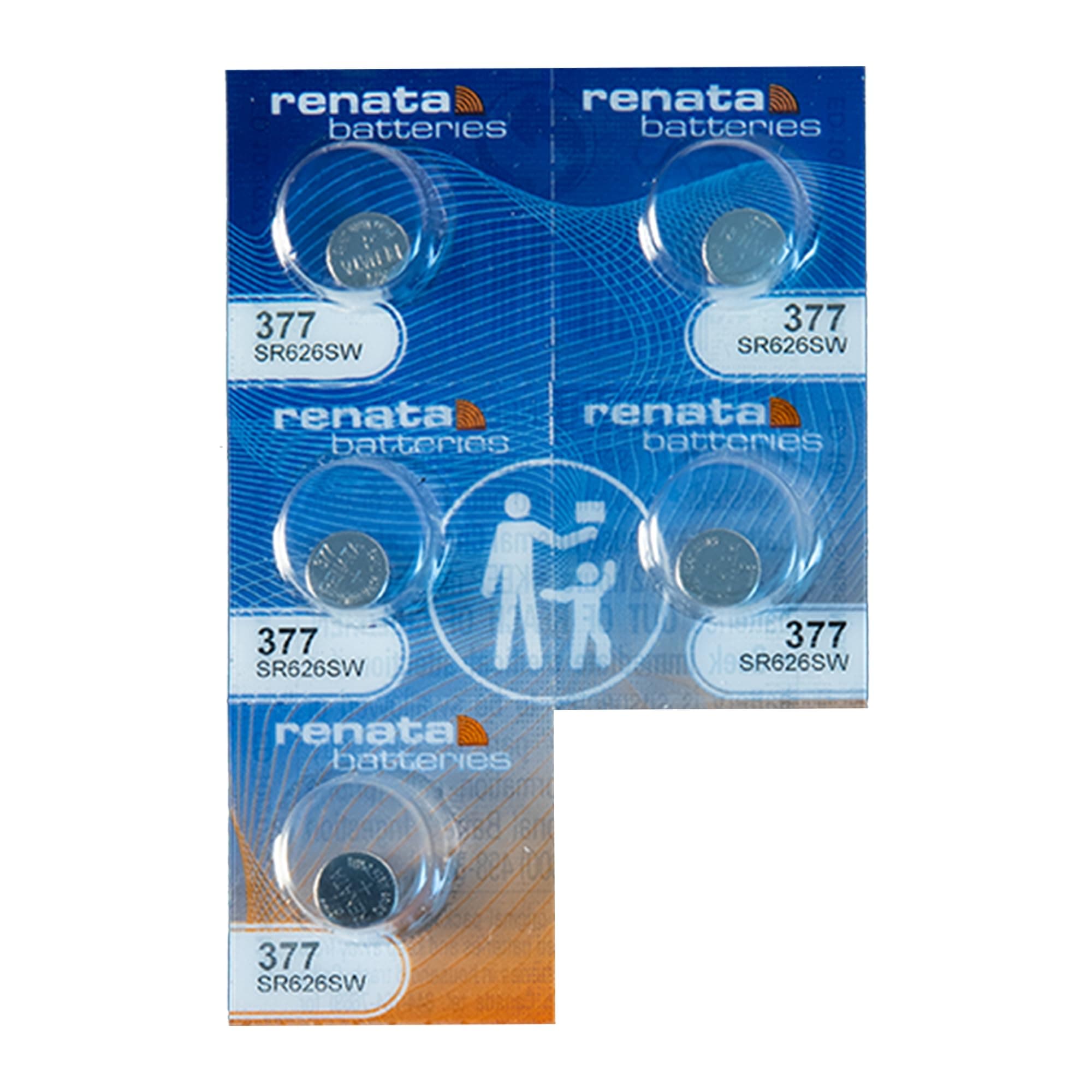 Renata #377 Silver Oxide Battery - 5 Pack